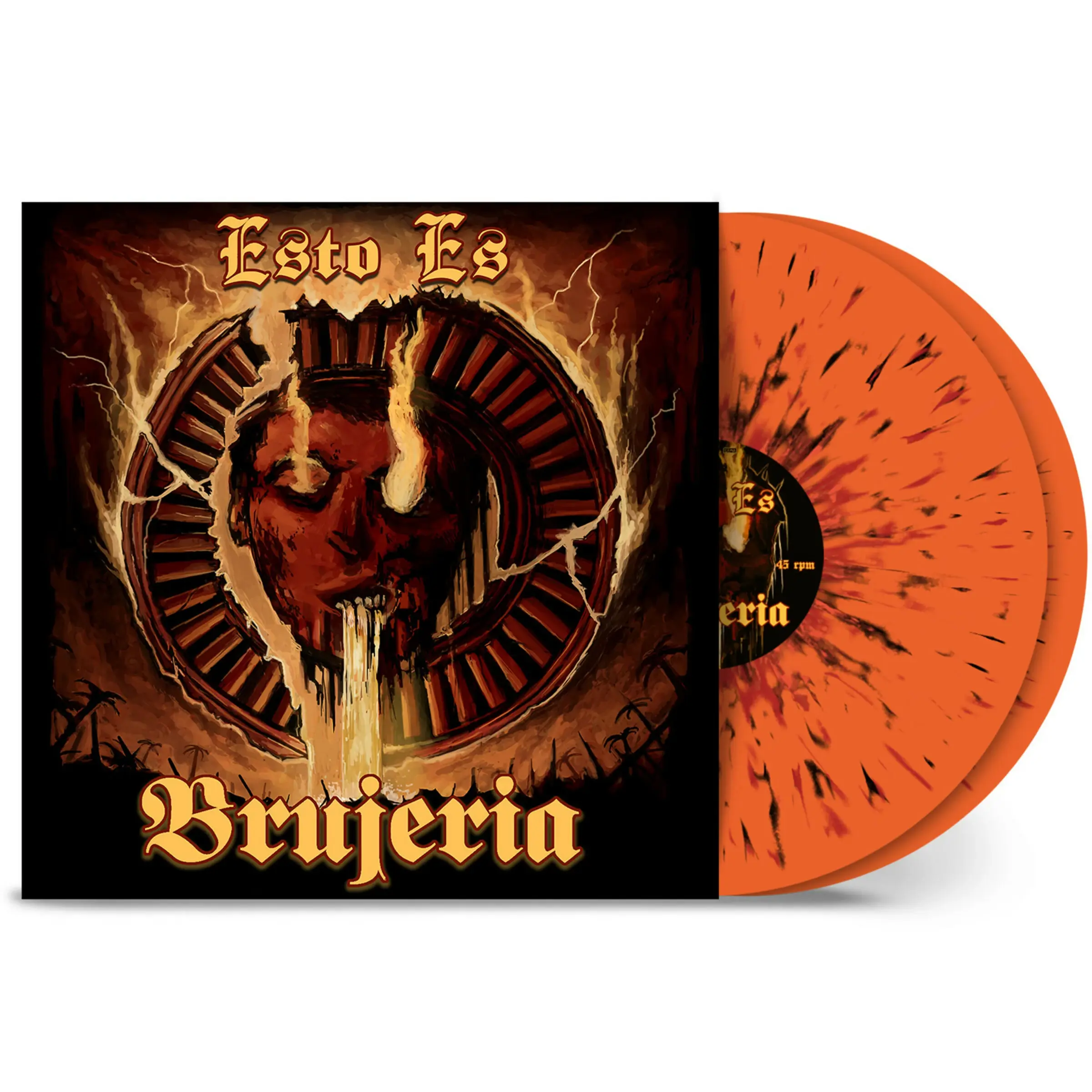 BRUJERIA · Esto Es Brujeria | ORANGE/RED/BLACK SPLATTER DLP BRUJERIA · Esto Es Brujeria | ORANGE/RED/BLACK SPLATTER DLP (Death Metal Vinyl)