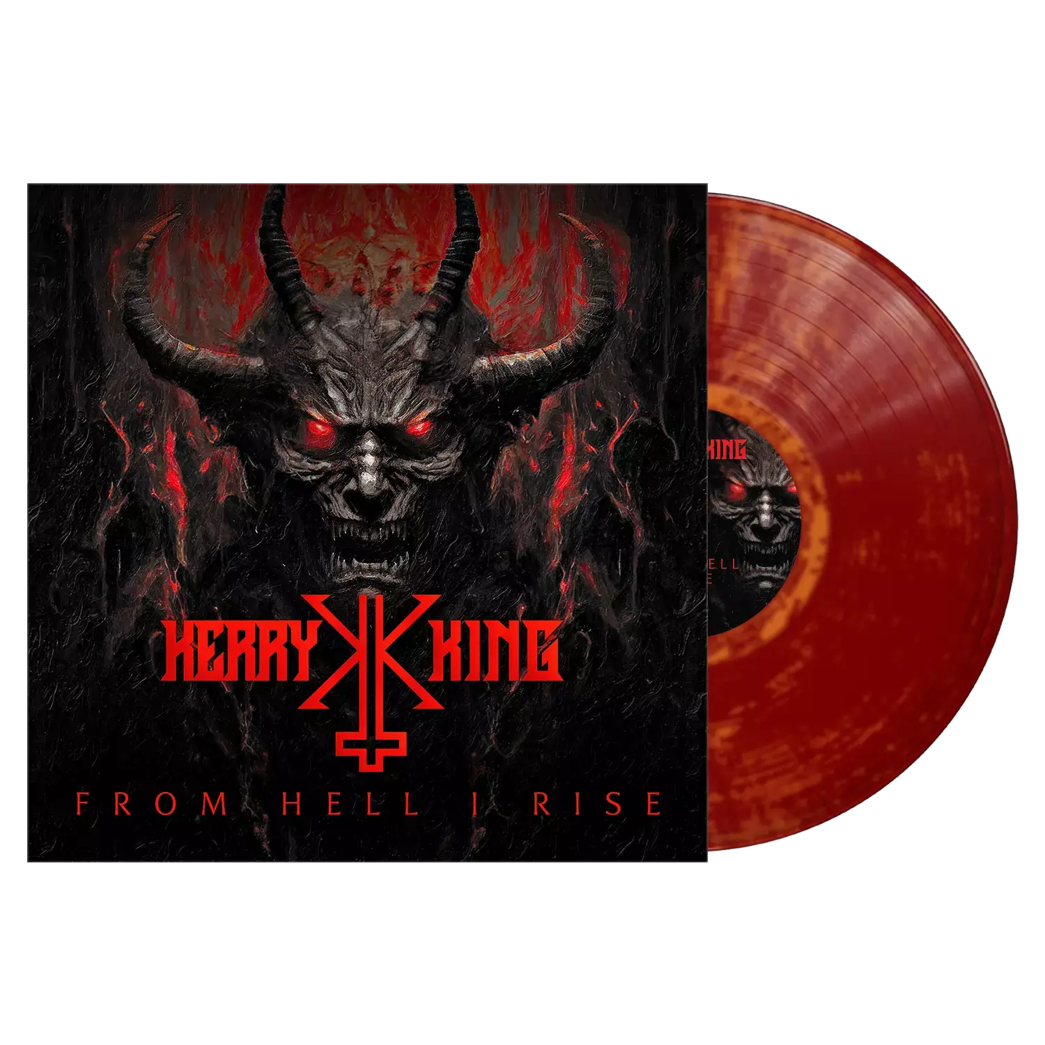 KERRY KING - From Hell I Rise · DARK RED/ORANGE MARBLED LP