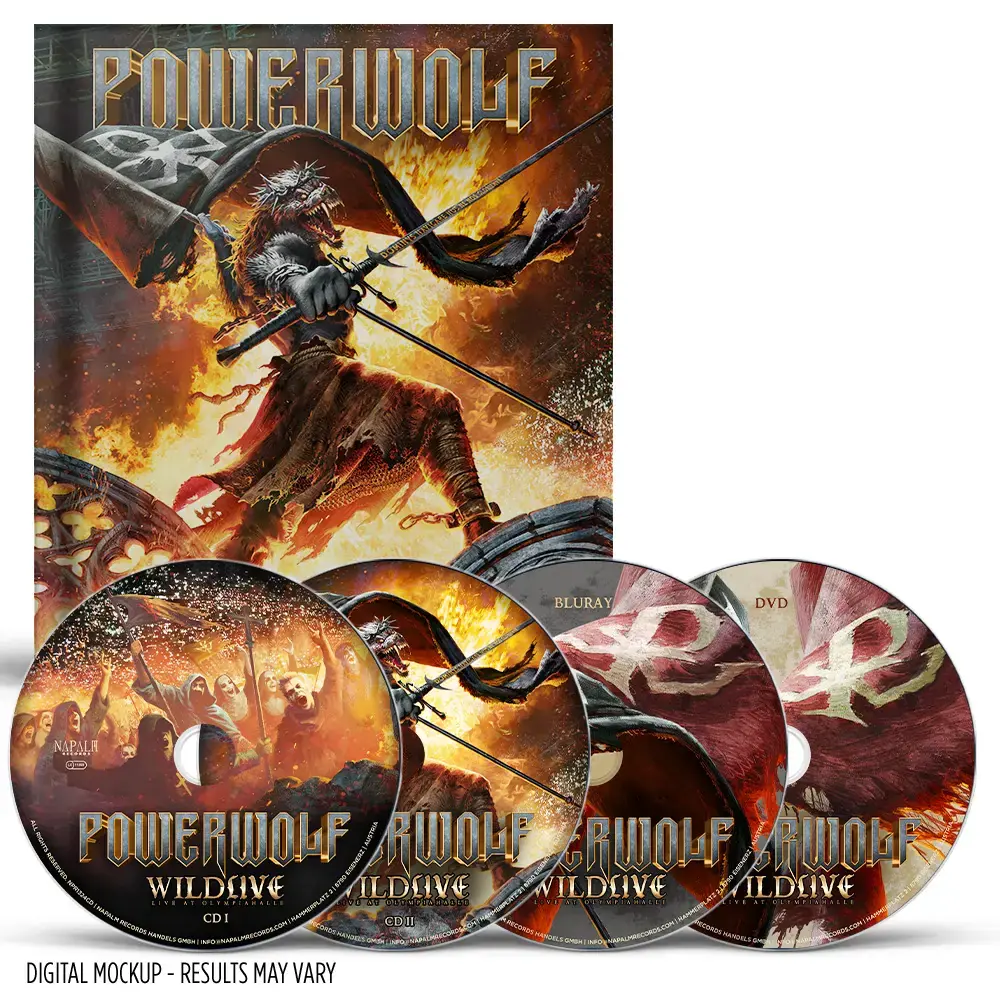 POWERWOLF · Wildlive (Live At Olympiahalle) | MEDIABOOK 2CD+DVD+BLURAY POWERWOLF · Wildlive (Live At Olympiahalle) | MEDIABOOK 2CD+DVD+BLURAY (Heavy Metal CDs)