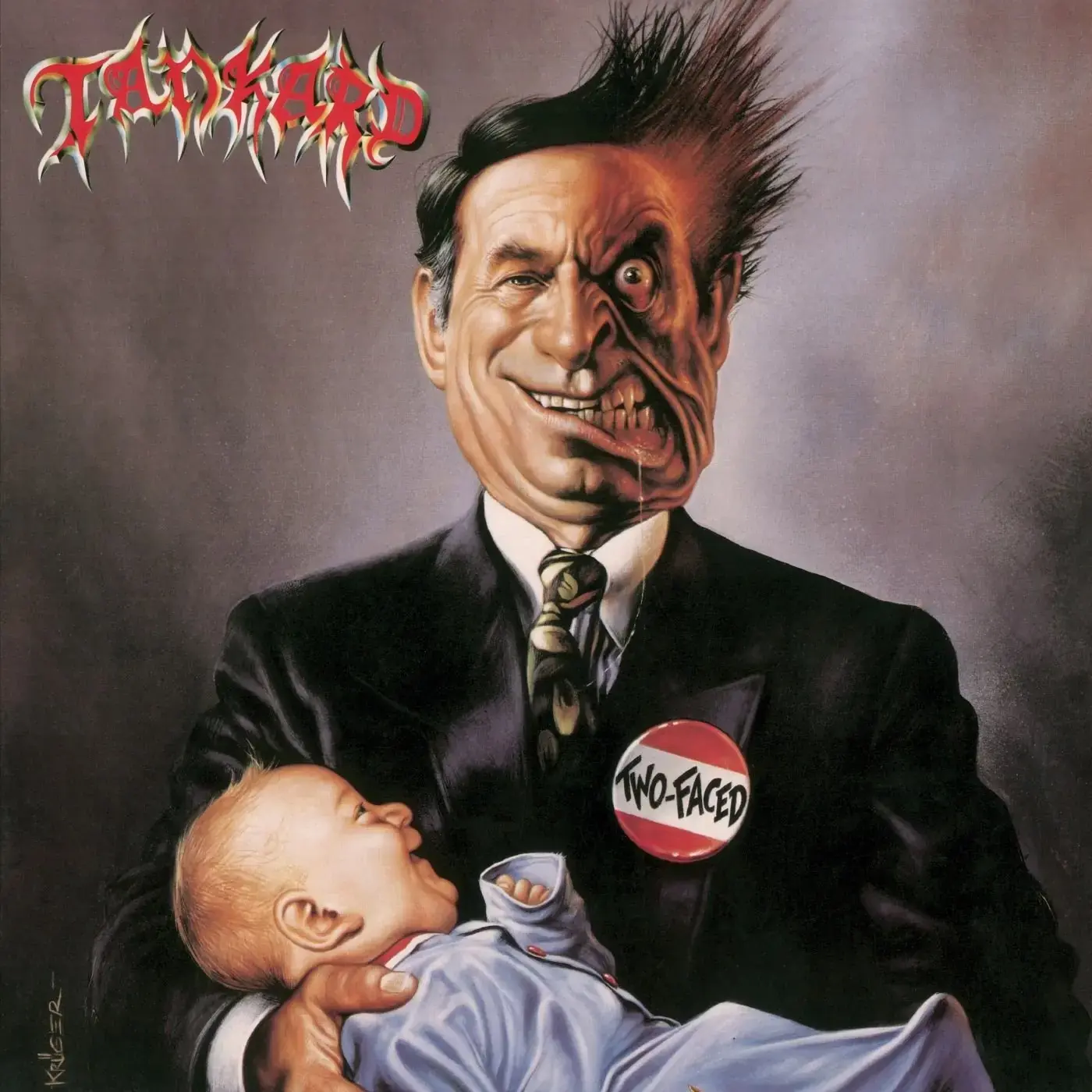 TANKARD - Two-Faced (Remastered) · SILVER/BLACK LP (Thrash Metal Vinyl) · Picture 1