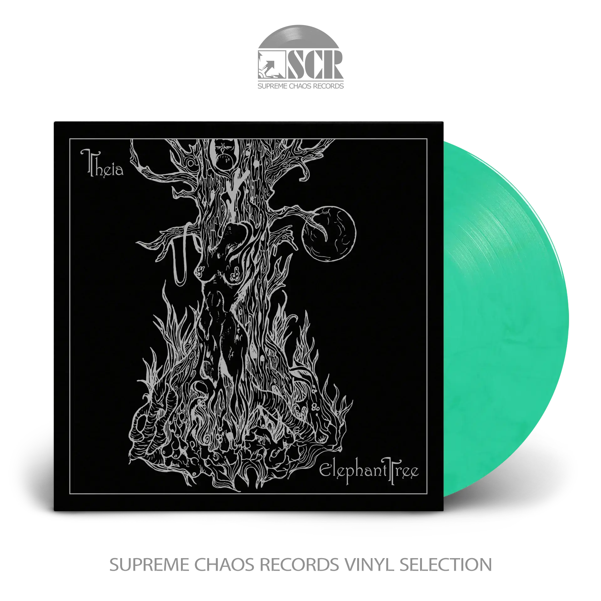 ELEPHANT TREE - Theia (Anniversary Edition) · CLEAR/WHITE/GREEN MARBLED LP ELEPHANT TREE - Theia (Anniversary Edition) · CLEAR/WHITE/GREEN MARBLED LP (Doom Metal Vinyl)