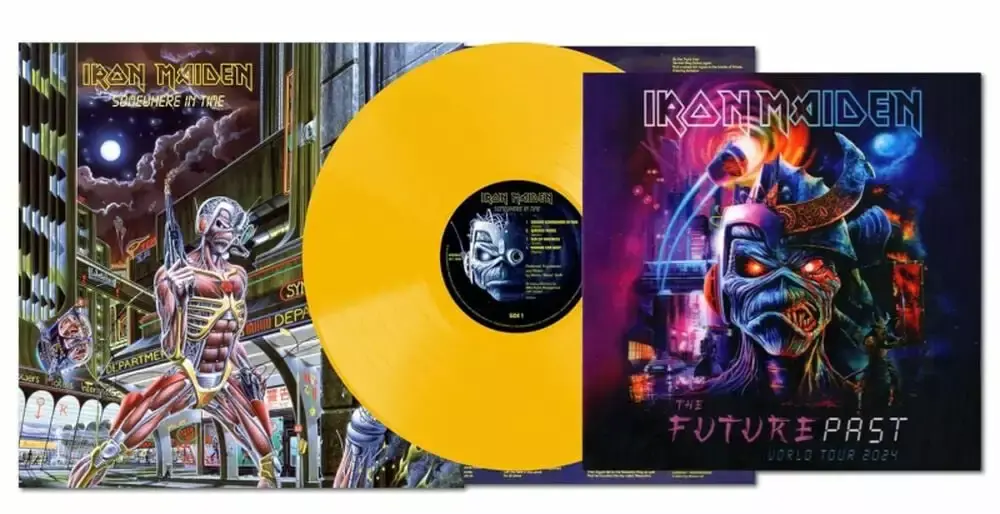 IRON MAIDEN - Somewhere In Time · YELLOW LP