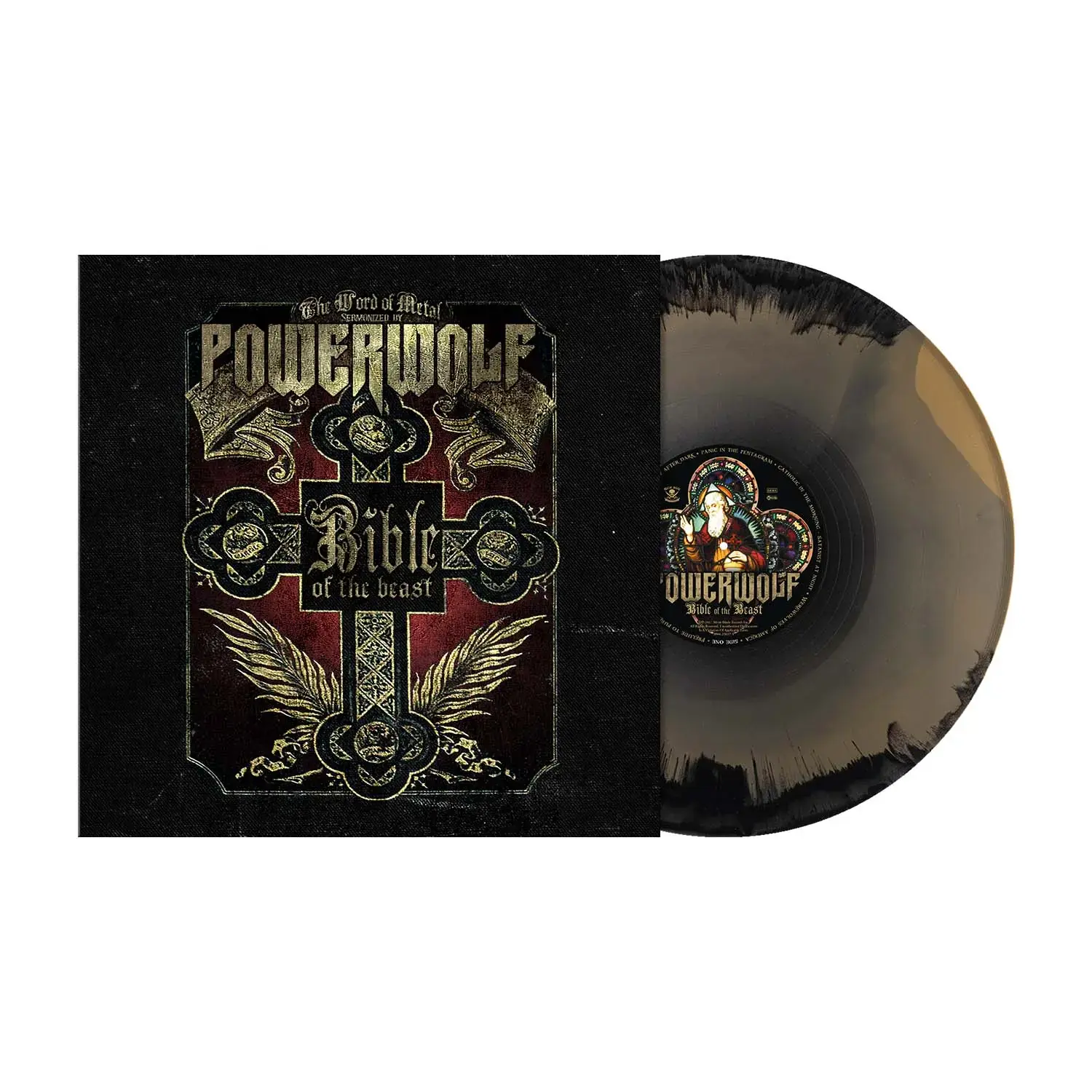 POWERWOLF - Bible of the Beast · GOLD/BLACK MARBLED LP (Power Metal Vinyl)