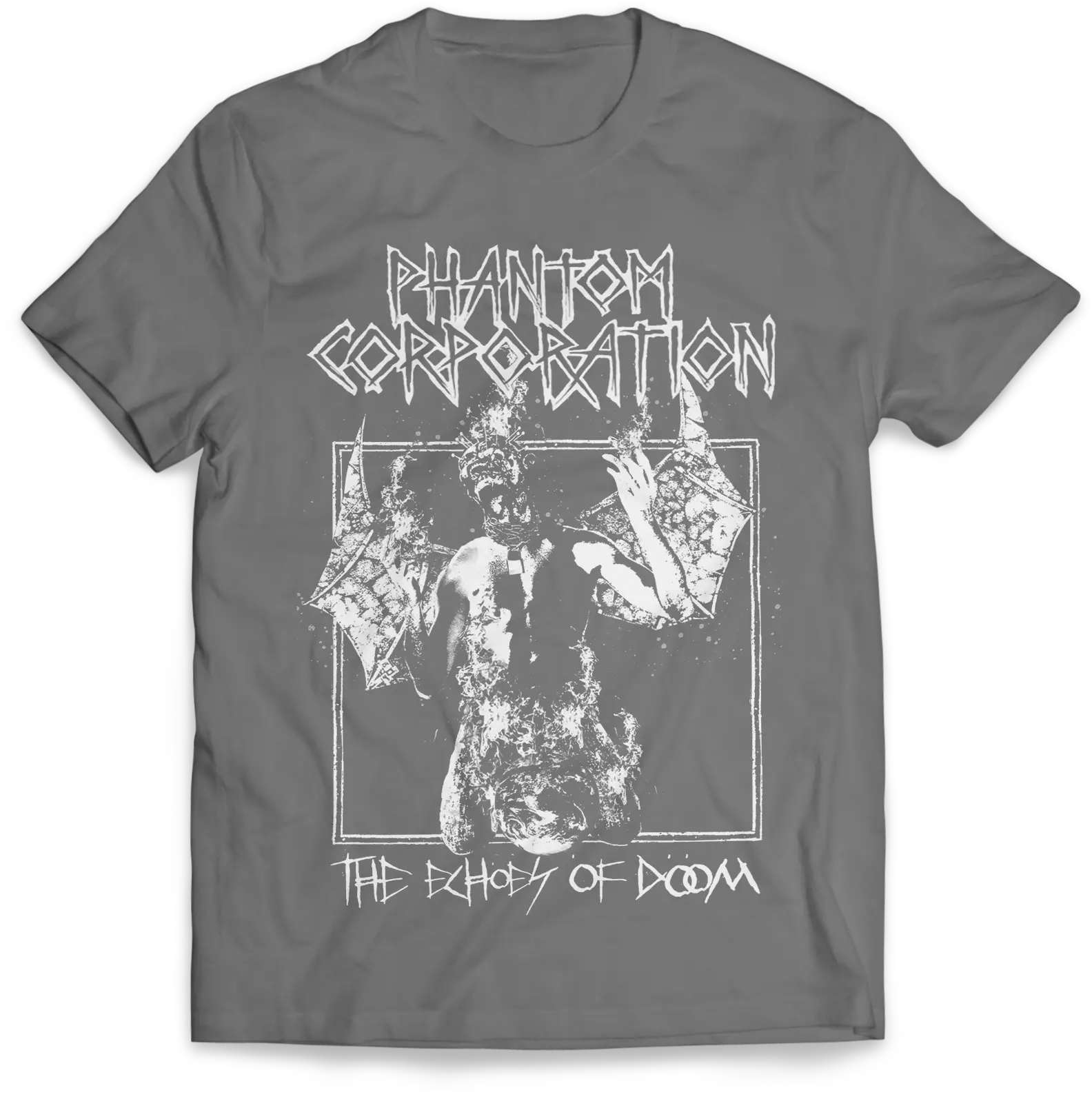 PHANTOM CORPORATION - The Echoes Of Doom · GREY T-SHIRT (Death Metal Clothes)