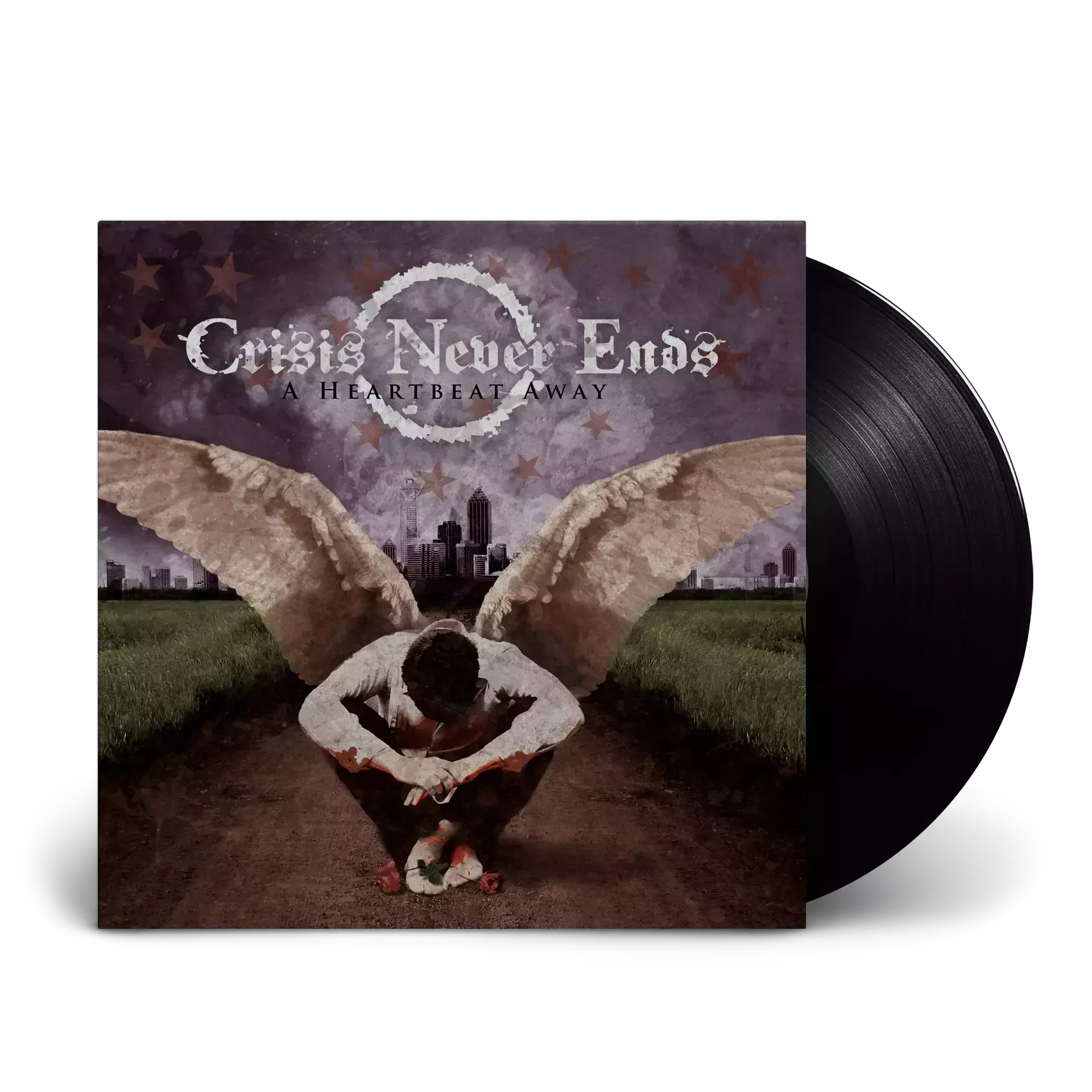 CRISIS NEVER ENDS - A Heartbeat Away · BLACK LP