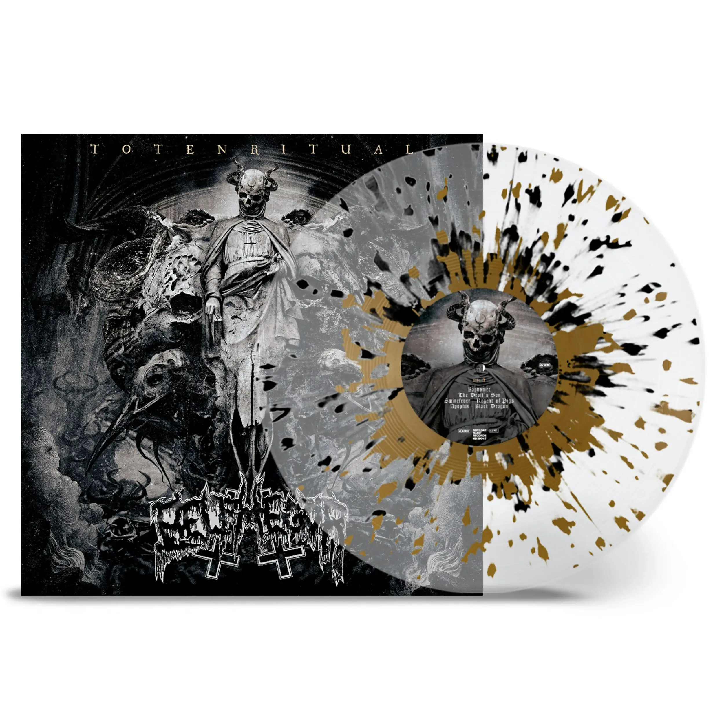 BELPHEGOR · Totenritual | CRYSTAL CLEAR/GOLD/BLACK SPLATTER LP (Black Metal Vinyl)