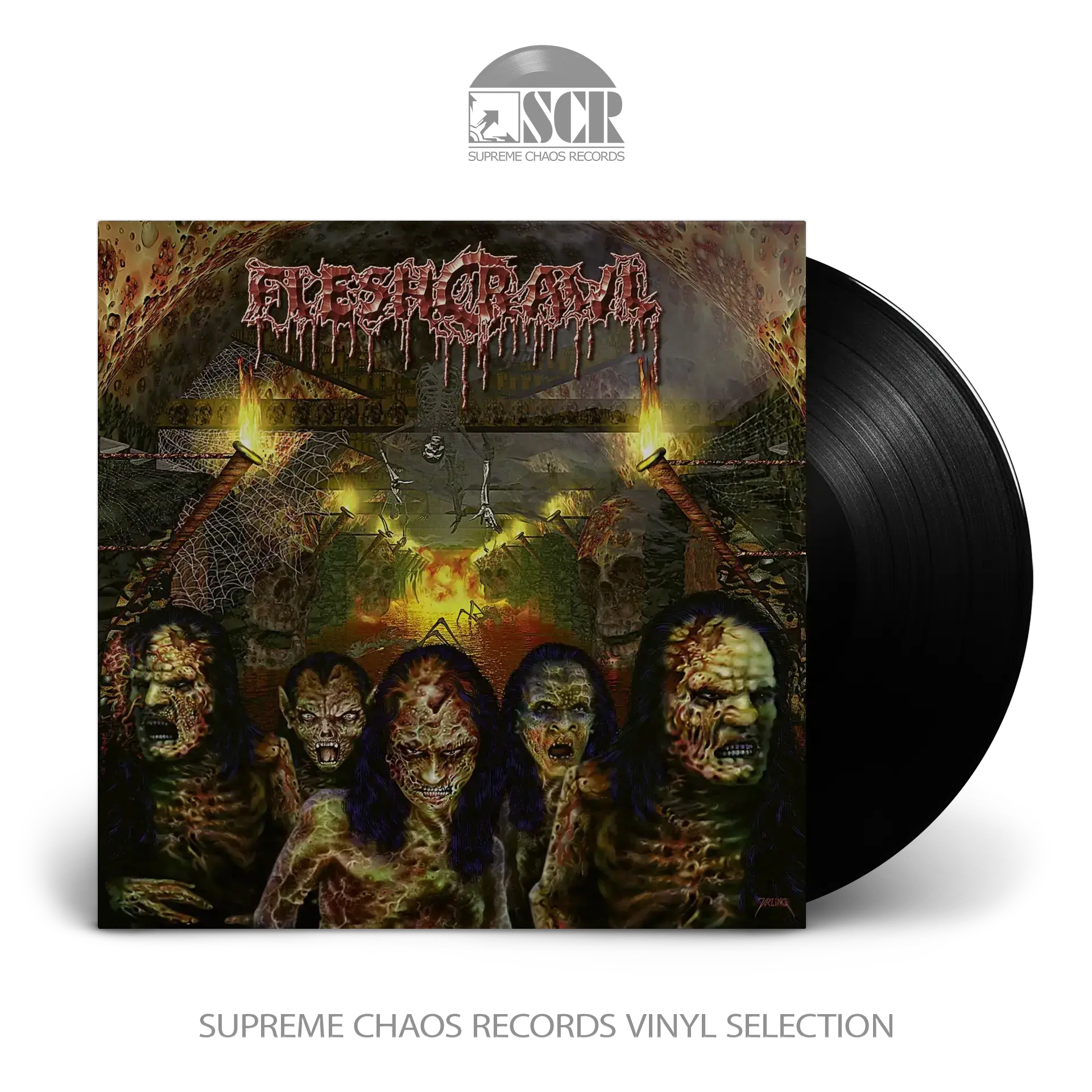 FLESHCRAWL · As Blood Rains From The Sky ... We Walk The Path Of Endless Fire | BLACK LP FLESHCRAWL · As Blood Rains From The Sky ... We Walk The Path Of Endless Fire | BLACK LP (Death Metal Vinyl)