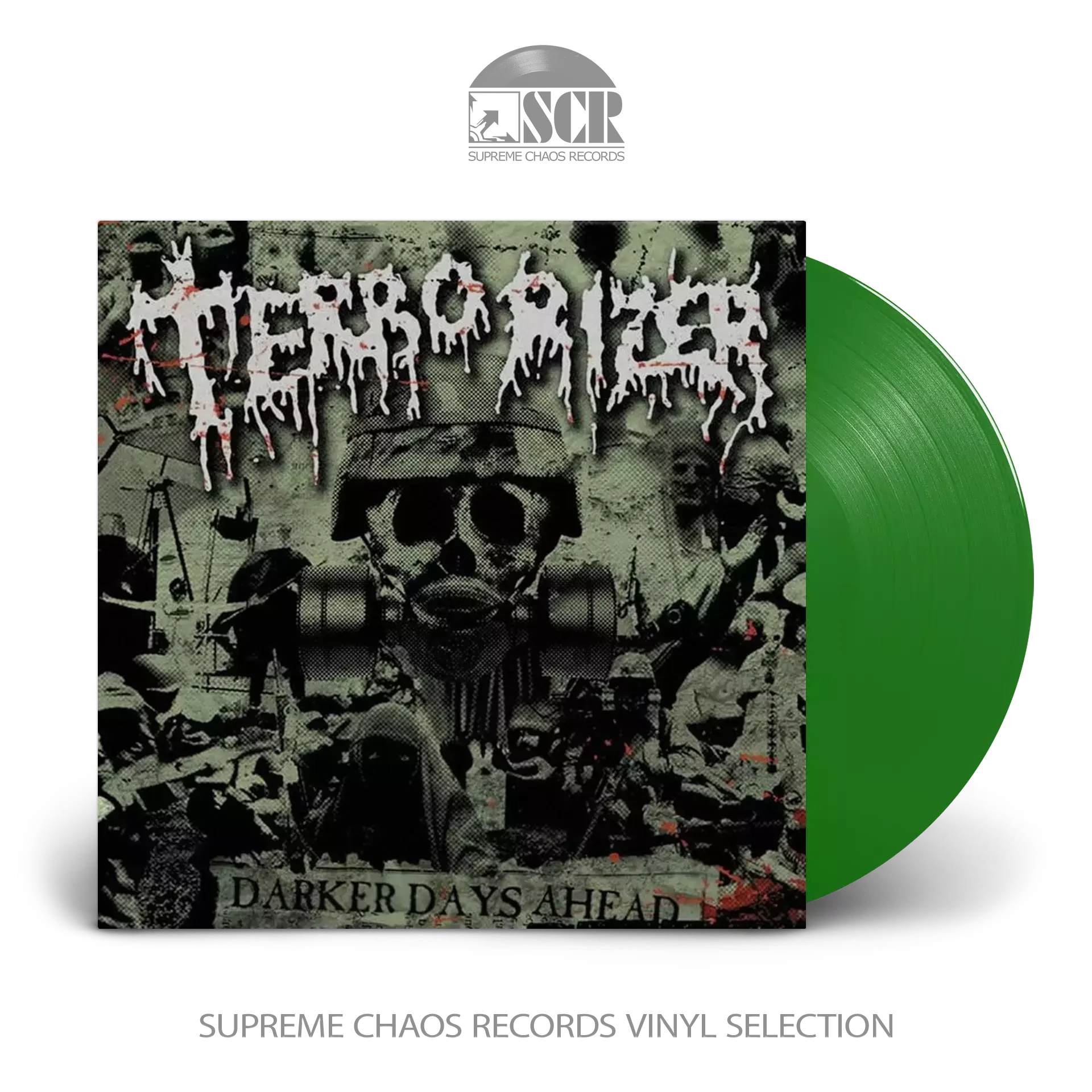 TERRORIZER · Darker Days Ahead | GREEN LP TERRORIZER · Darker Days Ahead | GREEN LP (Grindcore/Death Metal Vinyl)