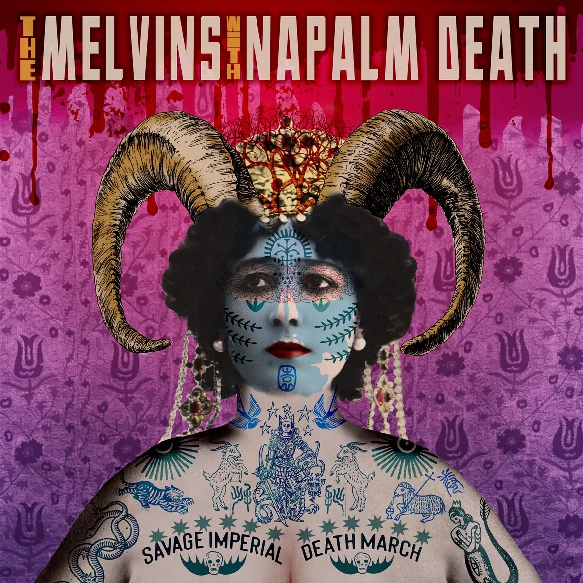 MELVINS/NAPALM DEATH · Savage Imperial Death March | BLACK LP (Sludge Metal/Grindcore Vinyl) · Picture 1