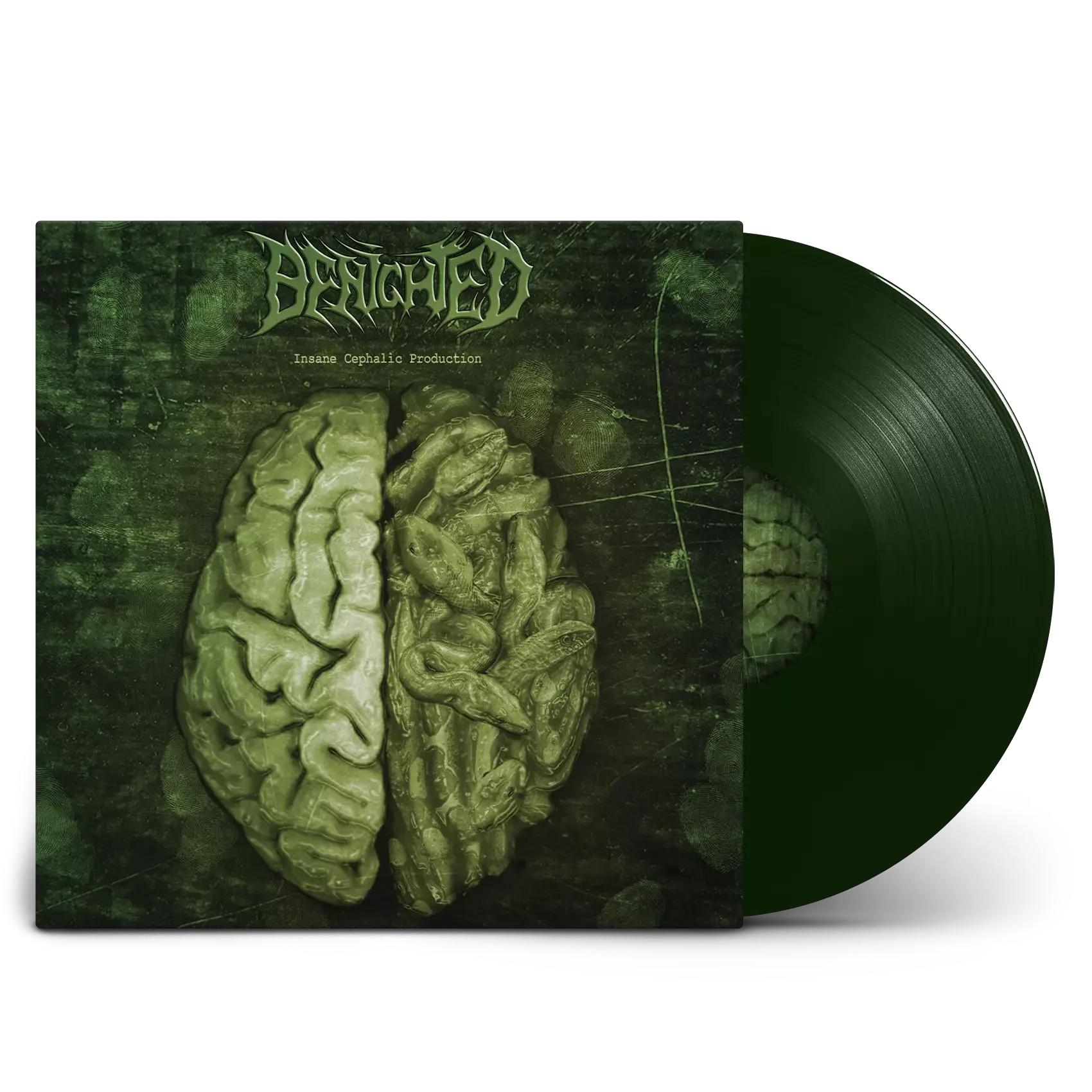 BENIGHTED - Insane Cephalic Production · DARK GREEN LP