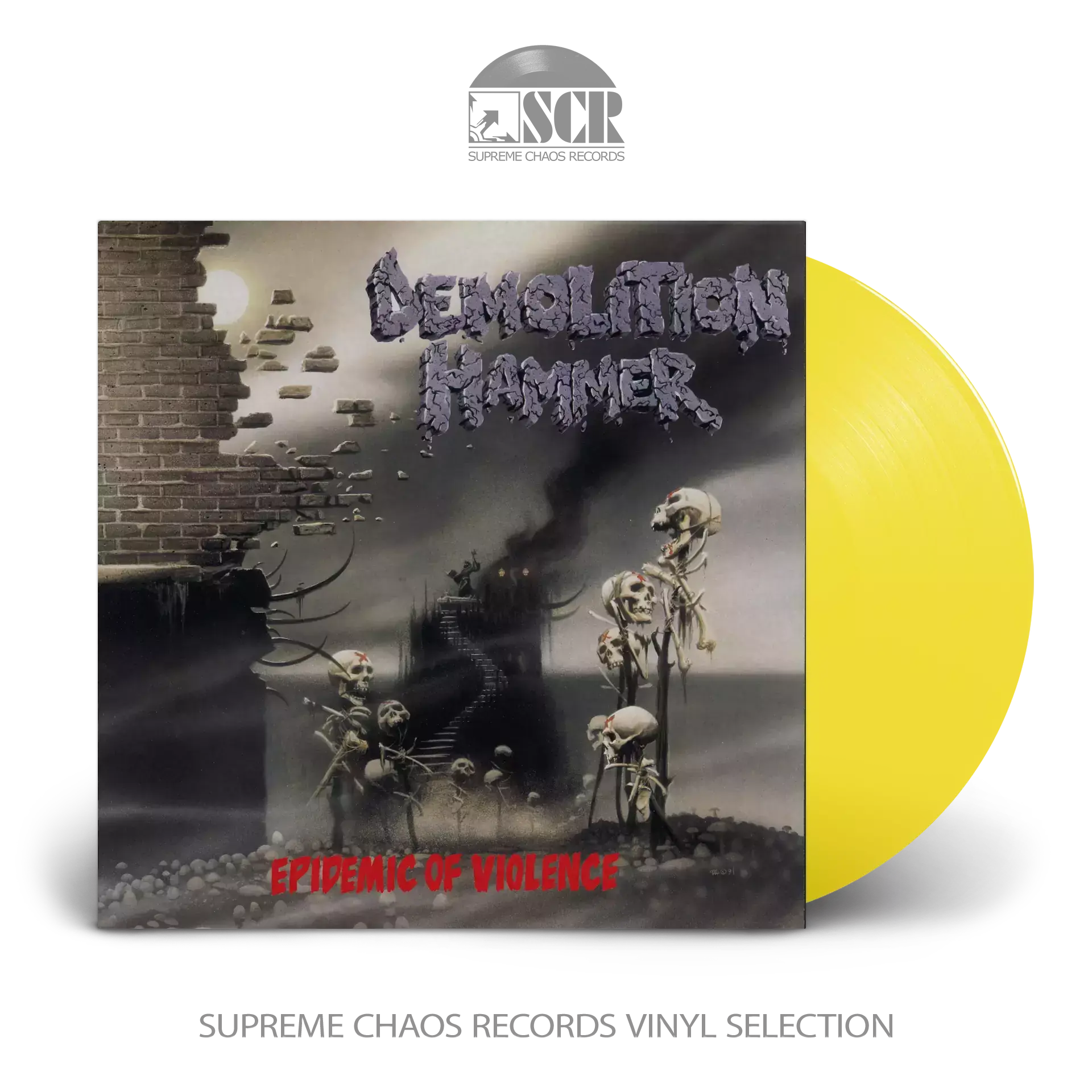 DEMOLITION HAMMER · Epidemic Of Violence (Re-Issue 2023) | TRANSPARENT SUN YELLOW LP (Thrash Metal Vinyl)
