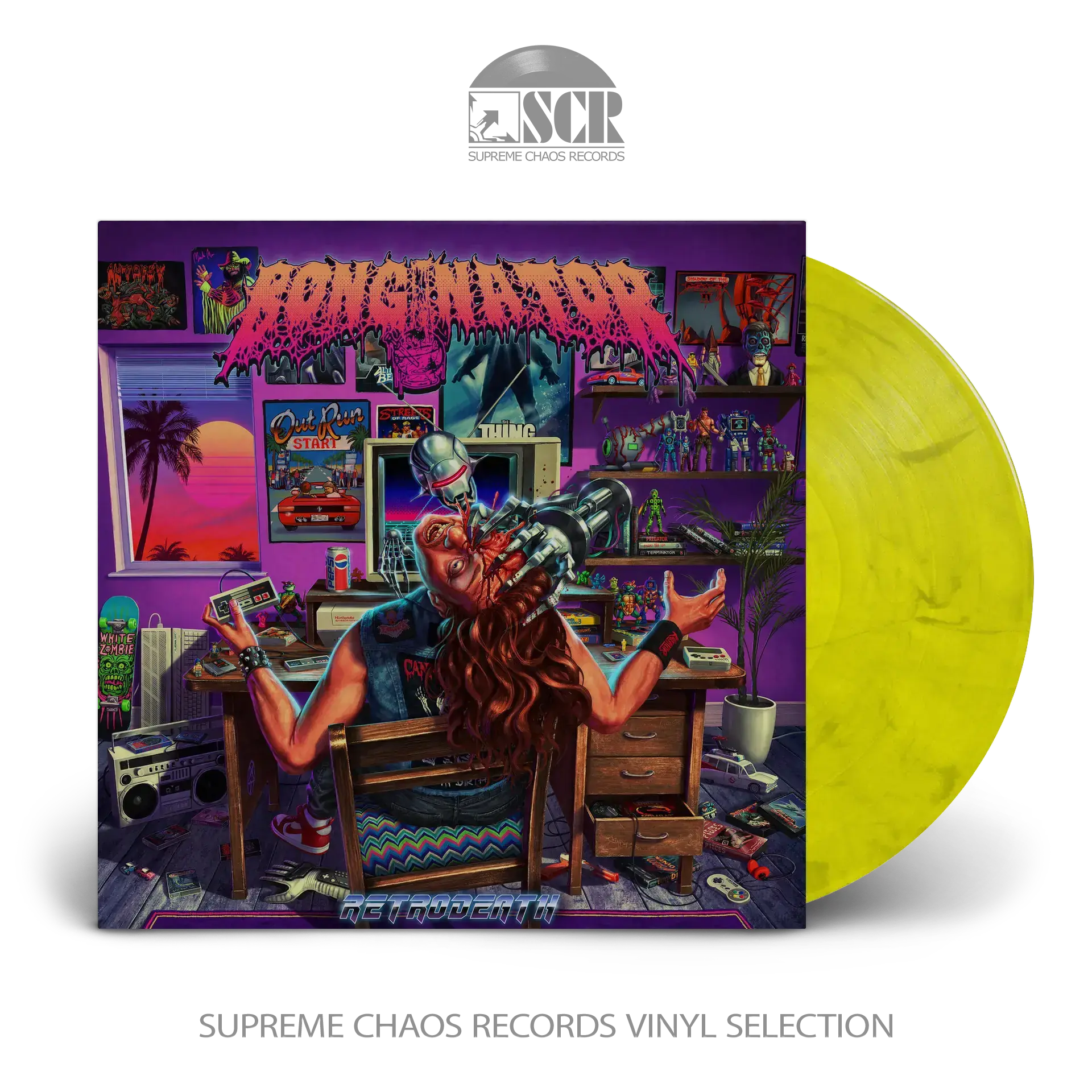 BONGINATOR - Retrodeath · YELOW/BLACK LP (Death Metal Vinyl)