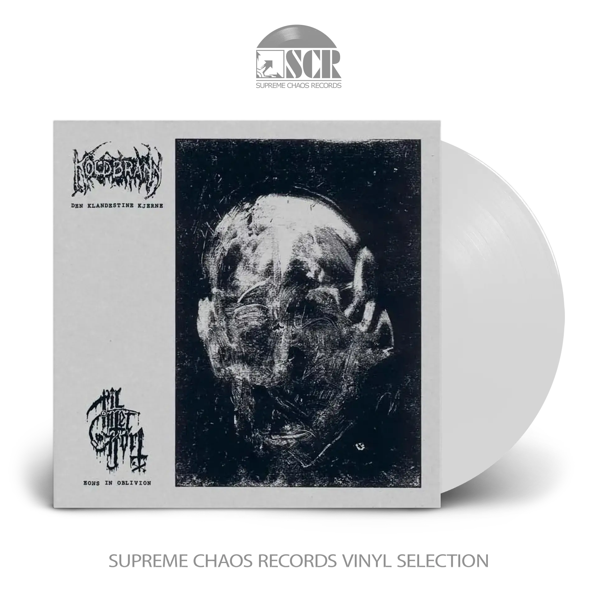 KOLDBRANN / TILINTETGJORT · Den Klandestine Kjerne / Eons In Oblivion | WHITE 7" (Black Metal Vinyl)