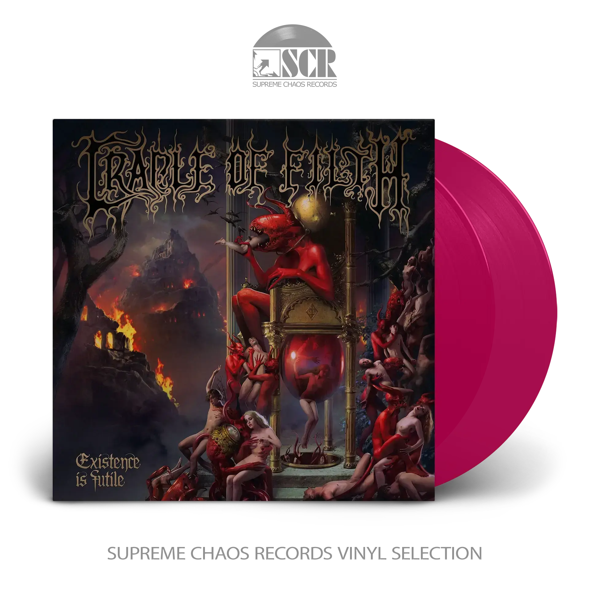 CRADLE OF FILTH · Existence Is Futile | TRANSPARENT MAGENTA 2LP CRADLE OF FILTH · Existence Is Futile | TRANSPARENT MAGENTA 2LP (Black Metal/Gothic Metal Vinyl)