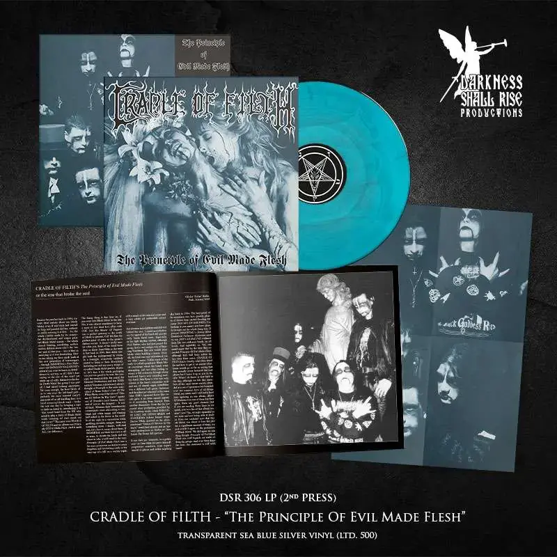 CRADLE OF FILTH - The Principle of Evil Made Flesh · SEA BUE/SILVER LP (Black Metal/Gothic Metal Vinyl) · Picture 2