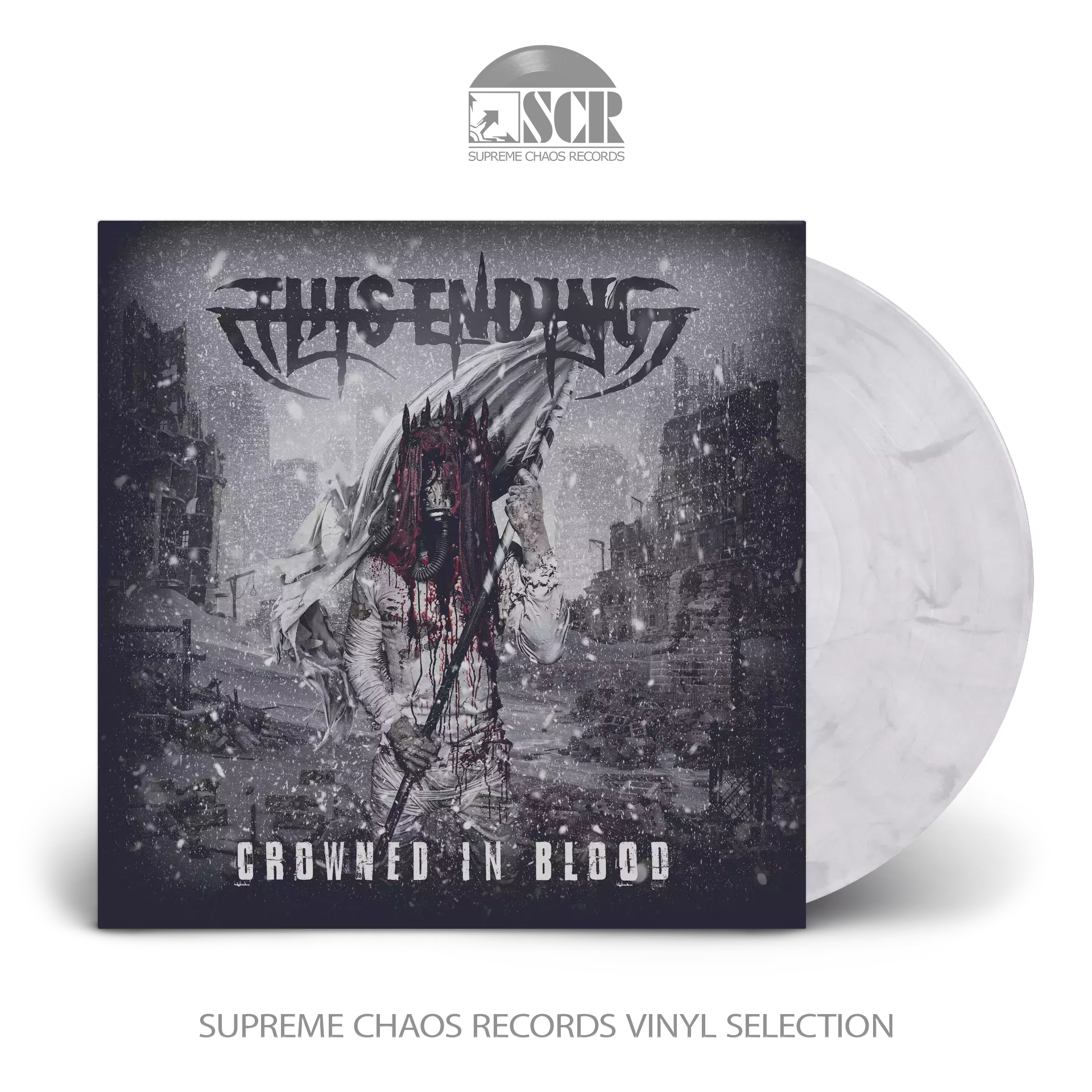 THIS ENDING · Crowned In Blood | WHITE/BLACK MARBLED LP (Death Metal Vinyl)