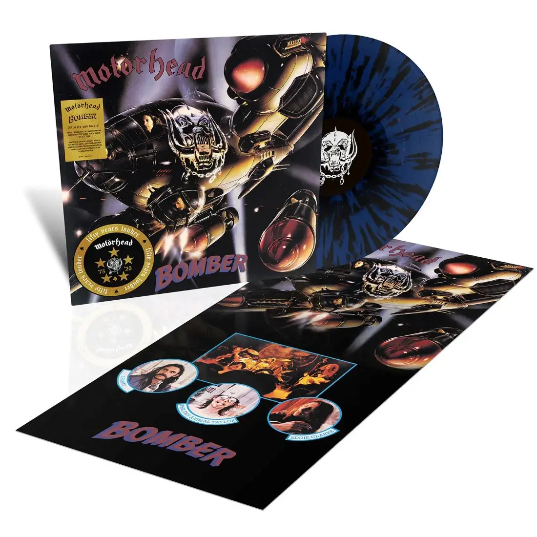 MOTÖRHEAD · Bomber (50 Years) | BLUE/BLACK SPLATTER LP MOTÖRHEAD · Bomber (50 Years) | BLUE/BLACK SPLATTER LP (Heavy Metal Vinyl)