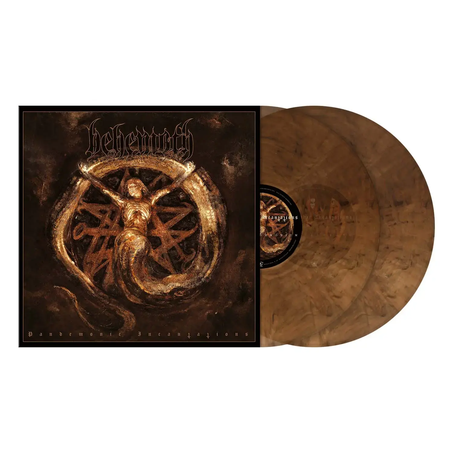 BEHEMOTH - Pandemonic Incantations · CLEAR/BROWN MARBLED 2LP (Black Metal/Death Metal Vinyl) · Picture 2
