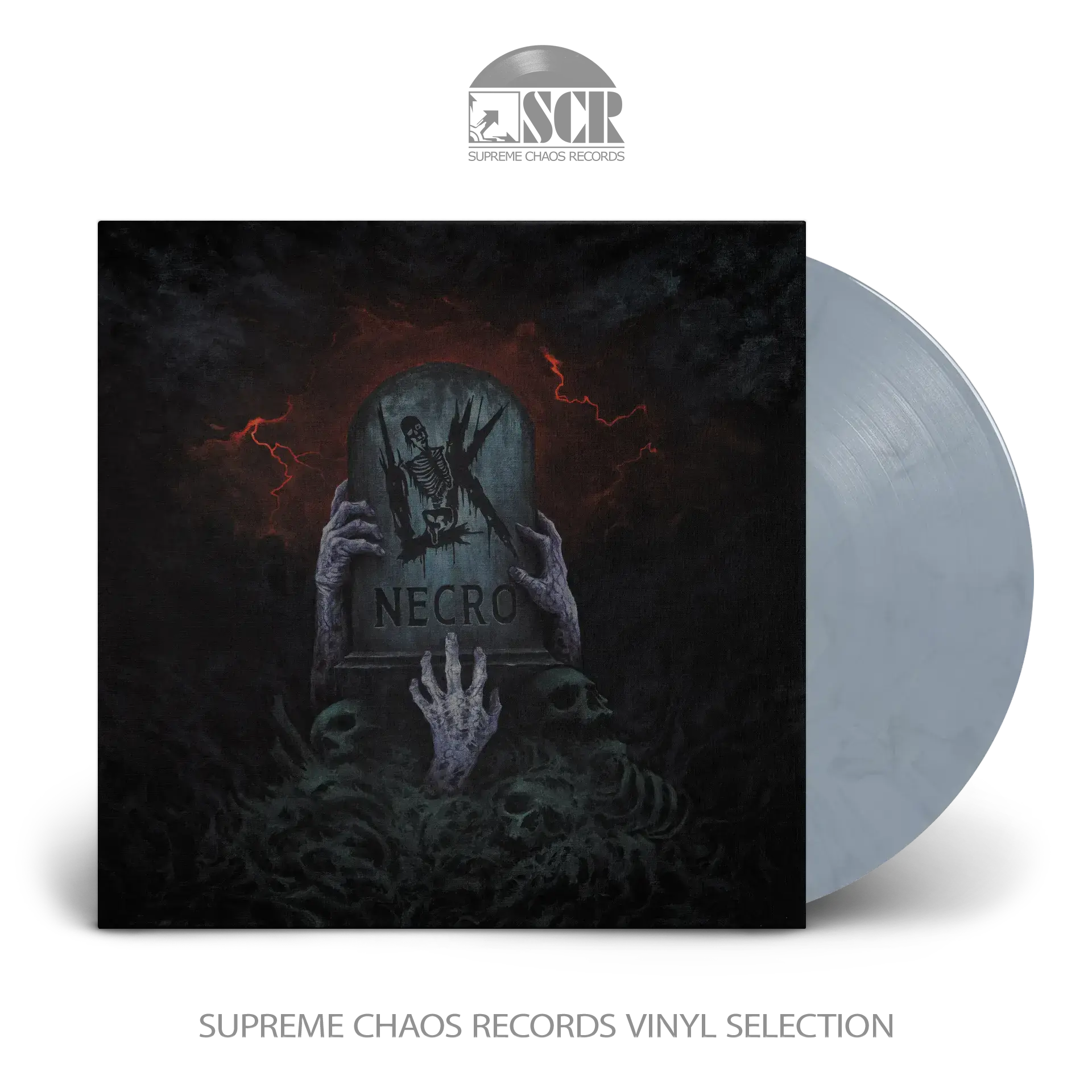 LIK - Necro · TOMBSTONE GREY MARBLED LP
