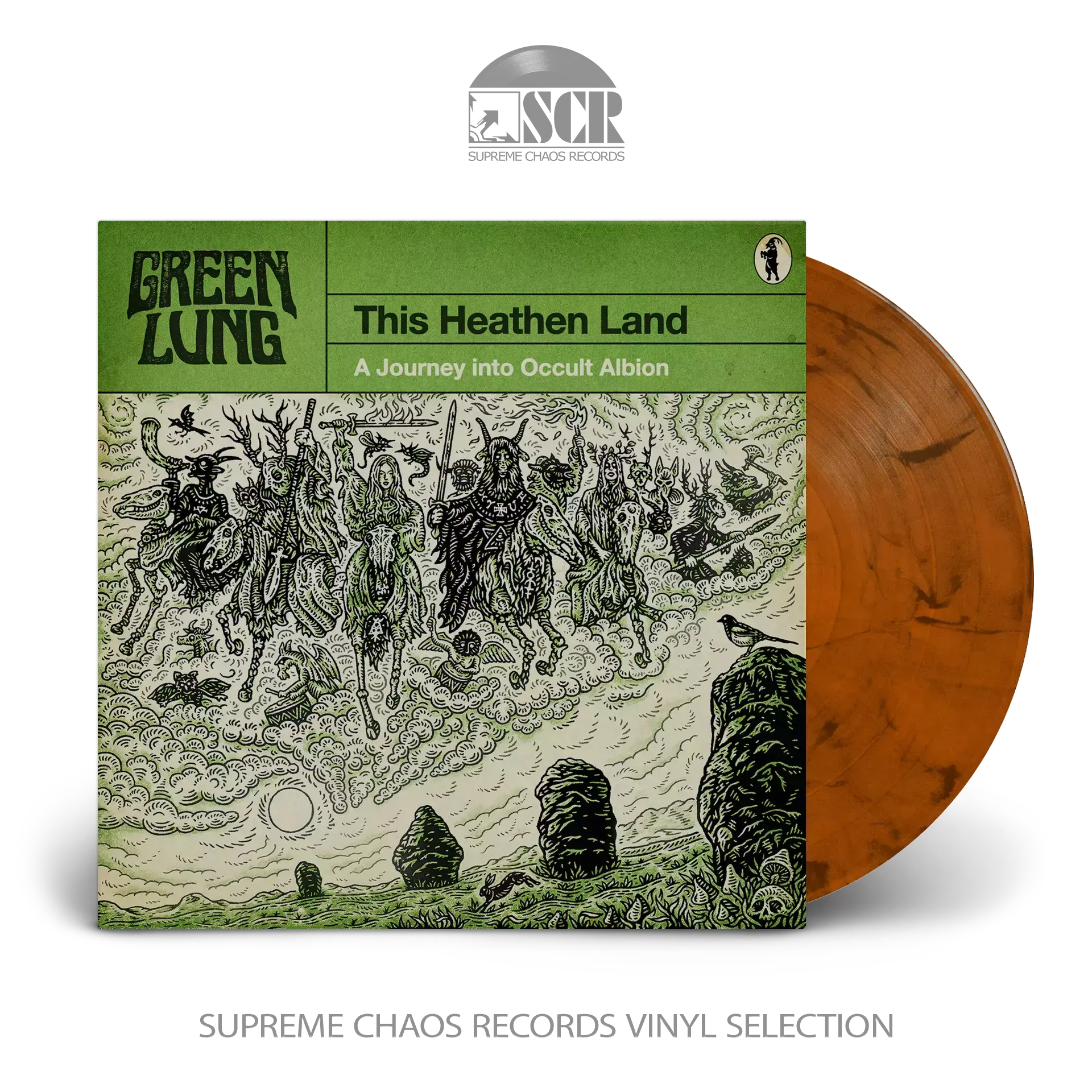 GREEN LUNG - This Heathen Land · TRANSPARENT ORANGE/BLACK SMOKE LP