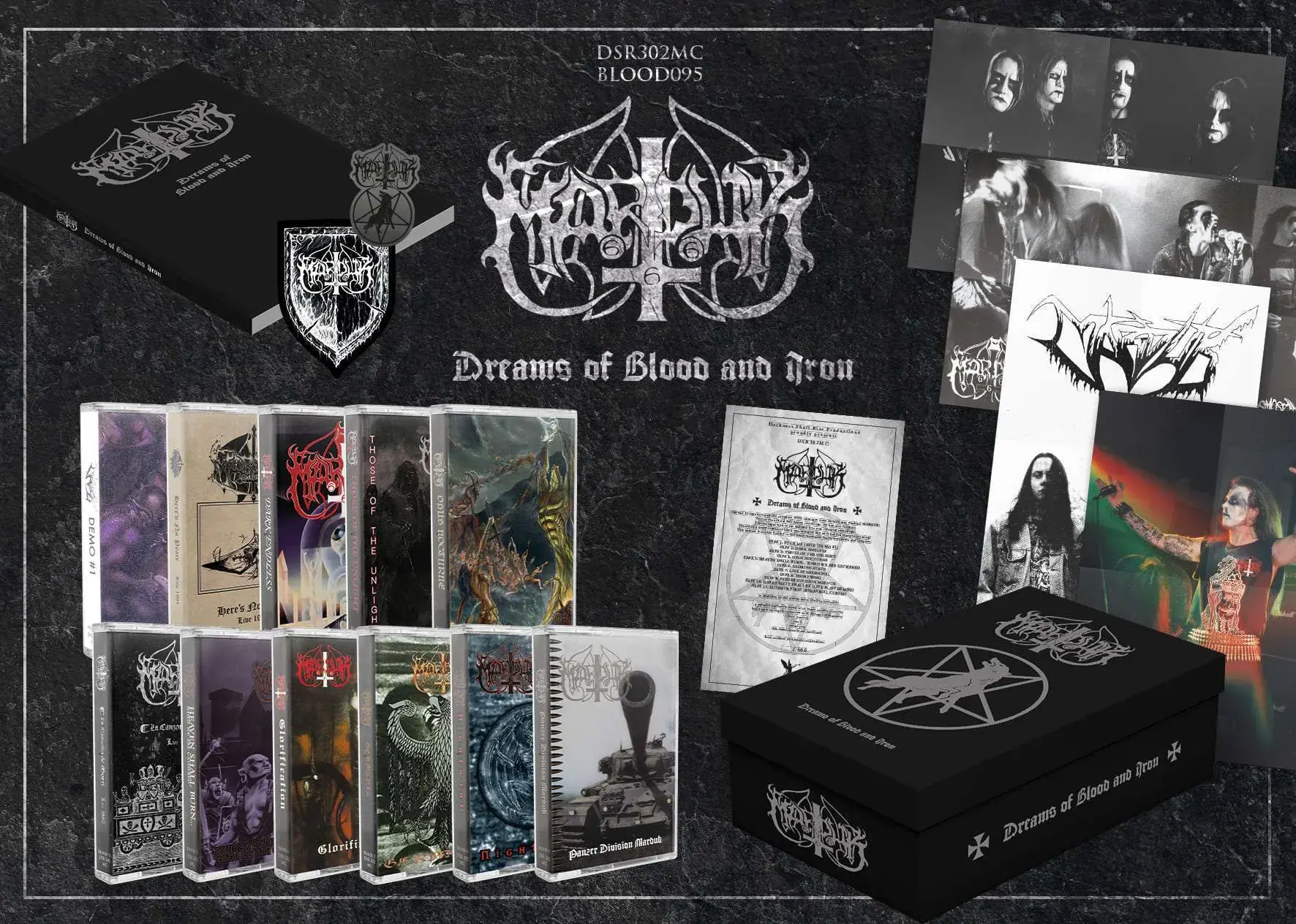 MARDUK · Dreams Of Blood And Iron | DELUXE 11 TAPE BOXSET · Picture 1 MARDUK · Dreams Of Blood And Iron | DELUXE 11 TAPE BOXSET (Black Metal Tapes) · Picture 1
