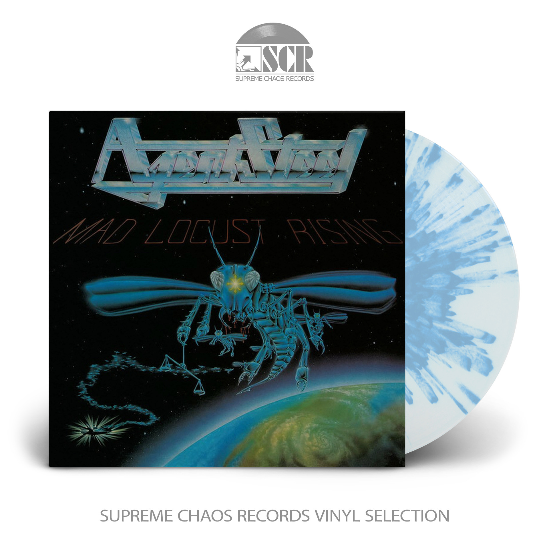 AGENT STEEL - Mad Locust Rising · CLEAR/BLUE SPLATTER MLP AGENT STEEL - Mad Locust Rising · CLEAR/BLUE SPLATTER MLP (Heavy Metal Vinyl)