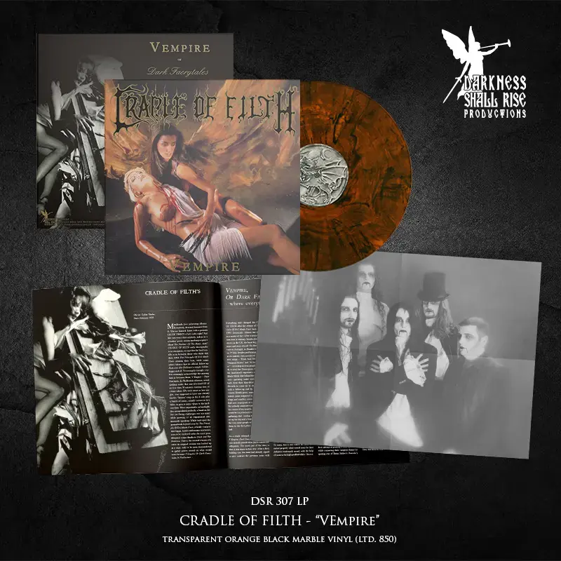 CRADLE OF FILTH · Vempire, Or Dark Faerytales In Phallustein | TRANSPARENT ORANGE/BLACK MARBLED LP · Picture 2 CRADLE OF FILTH · Vempire, Or Dark Faerytales In Phallustein | TRANSPARENT ORANGE/BLACK MARBLED LP (Gothic Metal/Black Metal Vinyl) · Picture 2