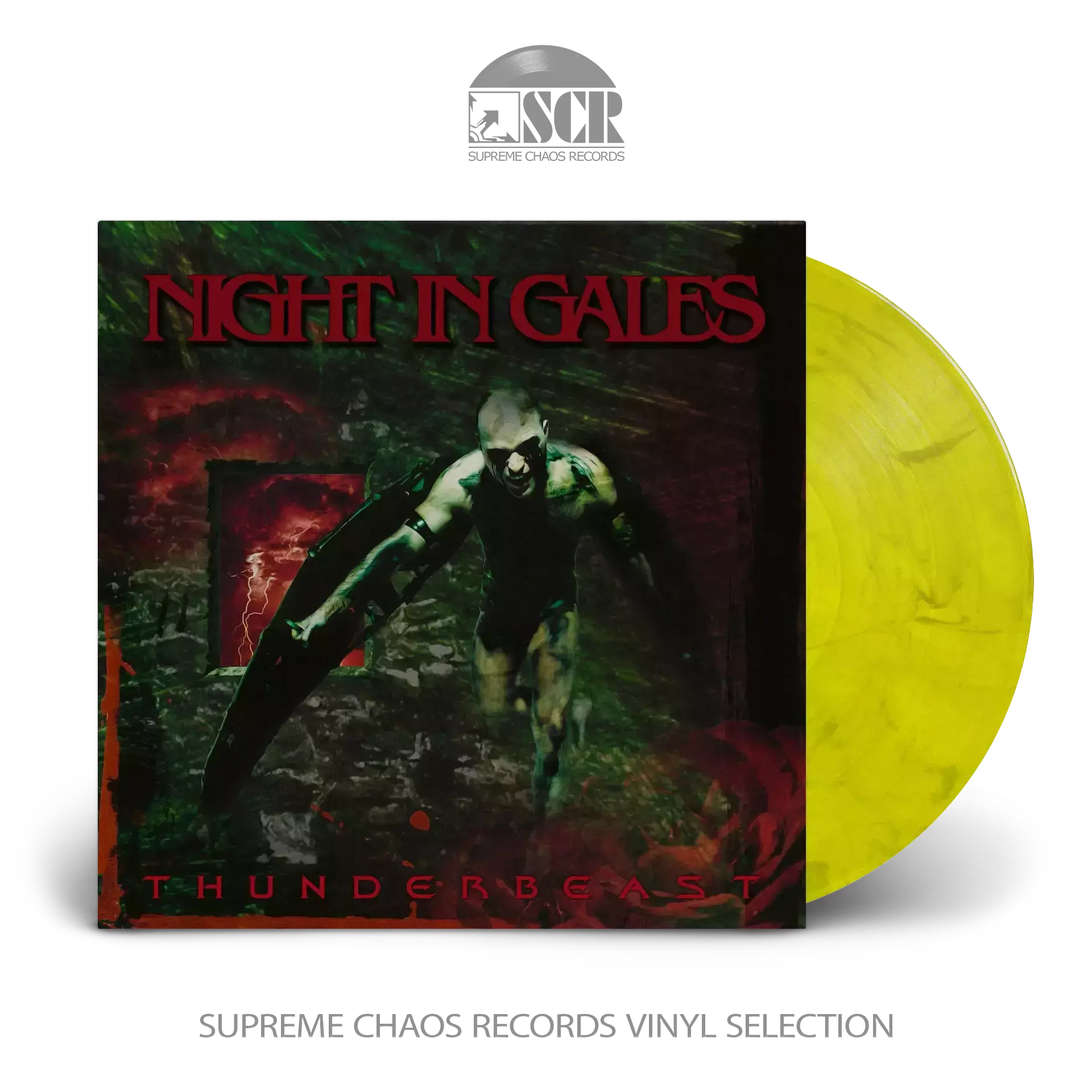 NIGHT IN GALES · Thunderbeast | YELLOW/BLACK MARBLED LP (Death Metal Vinyl)
