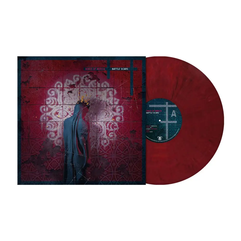 KINGS OF MERCIA - Battle Scars · "FIERY AFTERMATH" RED OPAQUE/WHITE/BLACK MARBLED LP