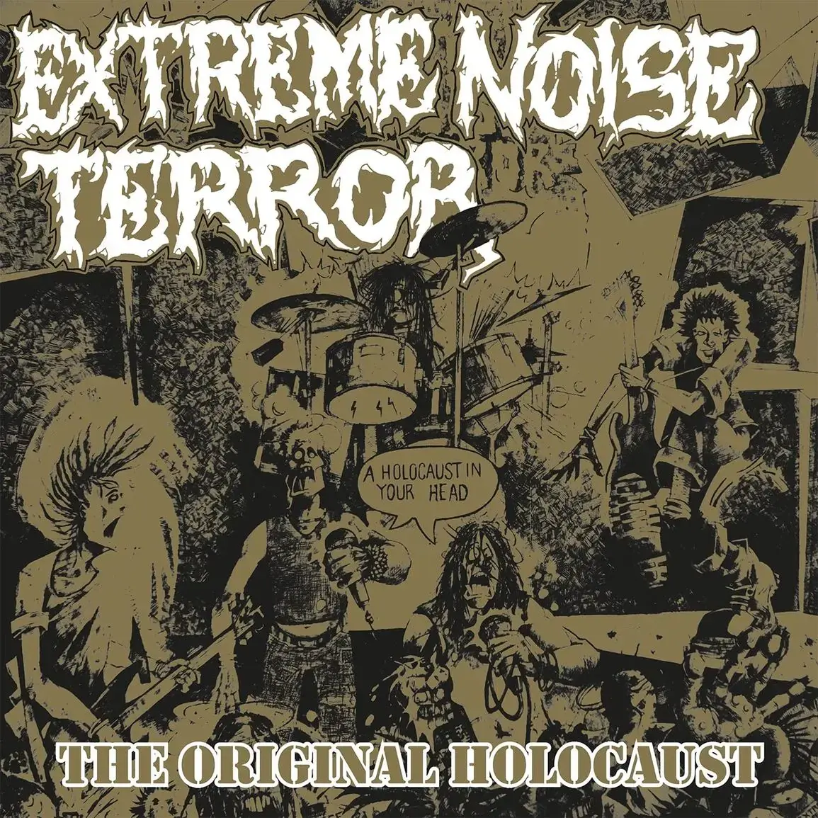 EXTREME NOISE TERROR - Holocaust In Your Head - The Original Holocaust · GOLD LP (Crust Punk/Grindcore Vinyl) · Picture 1