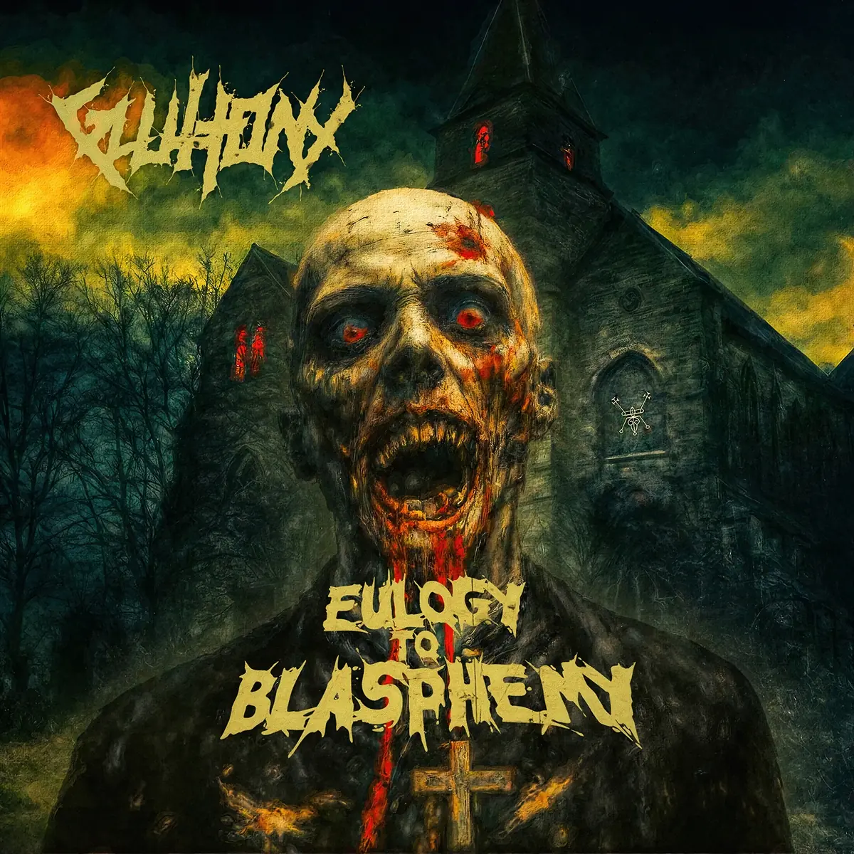 GLUTTONY · Eulogy To Blasphemy | BLACK LP (Death Metal Vinyl) · Picture 1