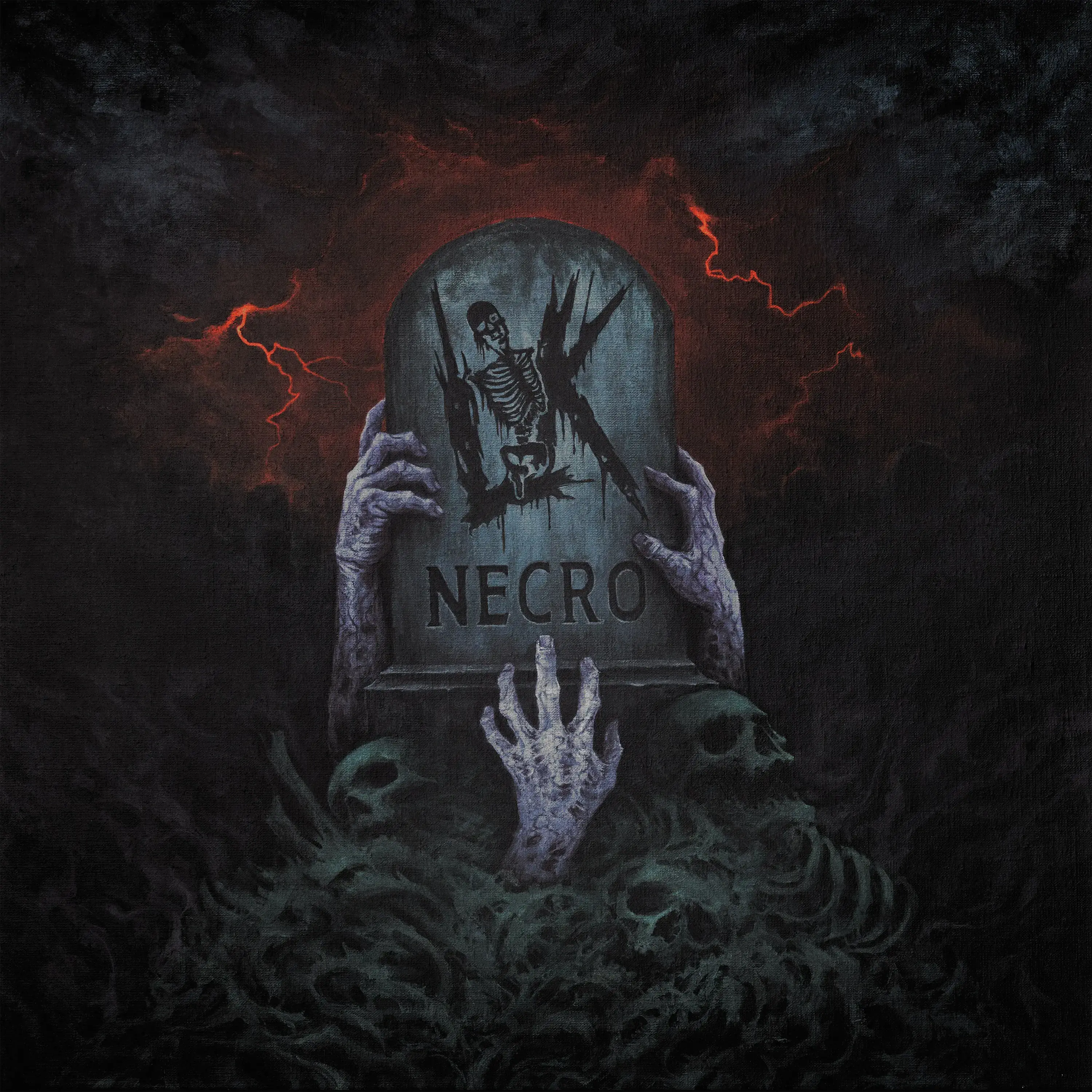 LIK - Necro · TOMBSTONE GREY MARBLED LP 1