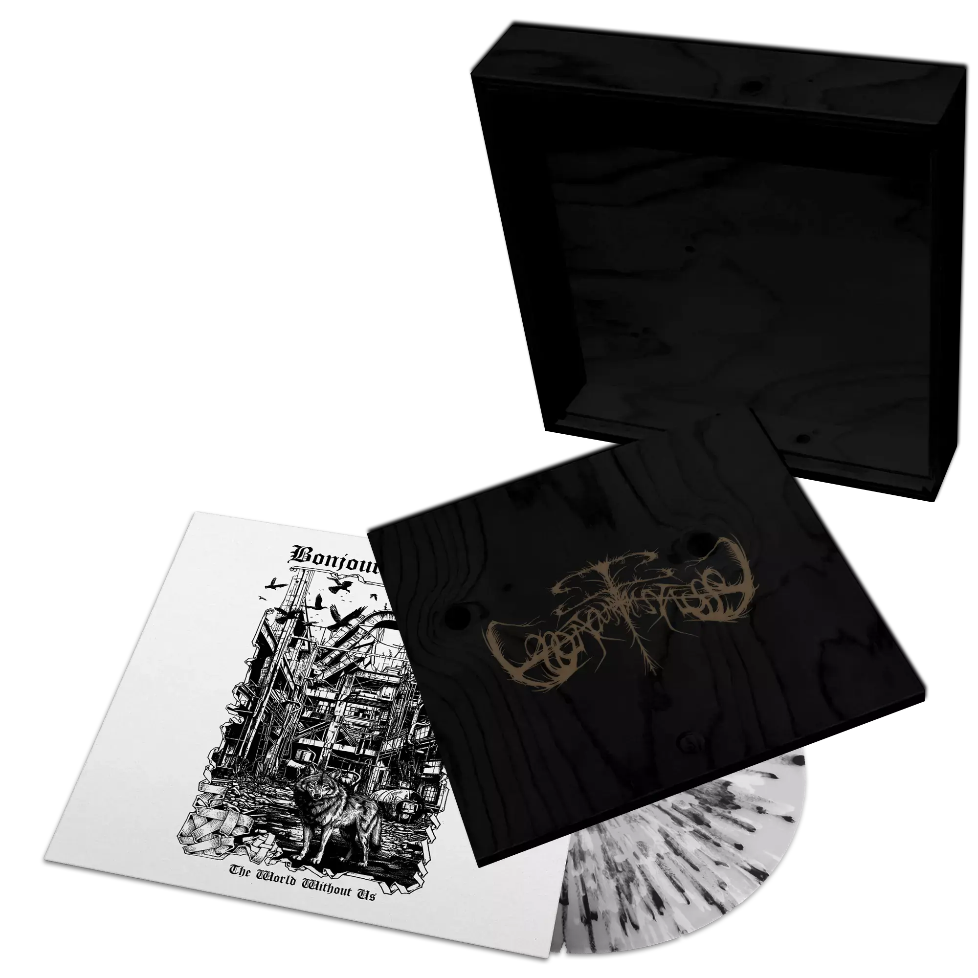 BONJOUR TRISTESSE - The World Without Us · LP WOODEN BOX BONJOUR TRISTESSE - The World Without Us · LP WOODEN BOX (Black Metal Vinyl)