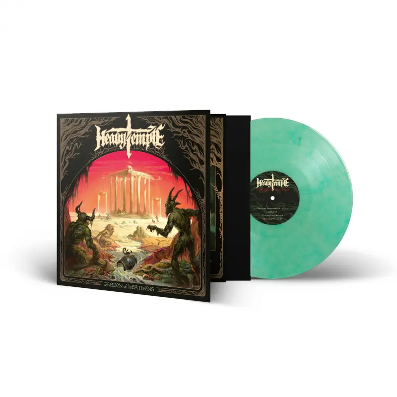 HEAVY TEMPLE - Garden Of Heathens · CLEAR/GREEN/WHITE MINTY ICE MARBLED LP
