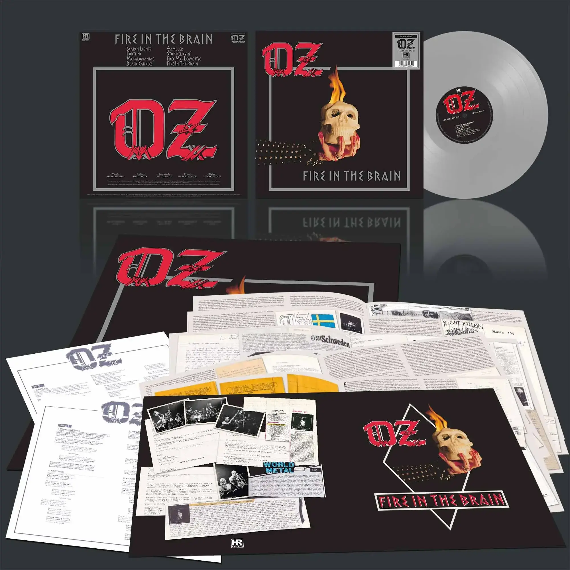 OZ · Fire in the Brain | SILVER LP (Heavy Metal Vinyl) · Picture 2
