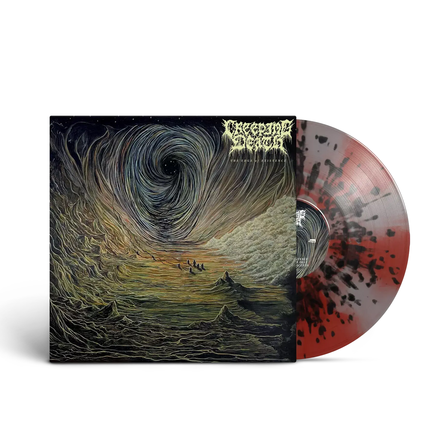 CREEPING DEATH - The Edge Of Existence · RUBY/GREY PINWHEEL/BLACK SPLATTER LP