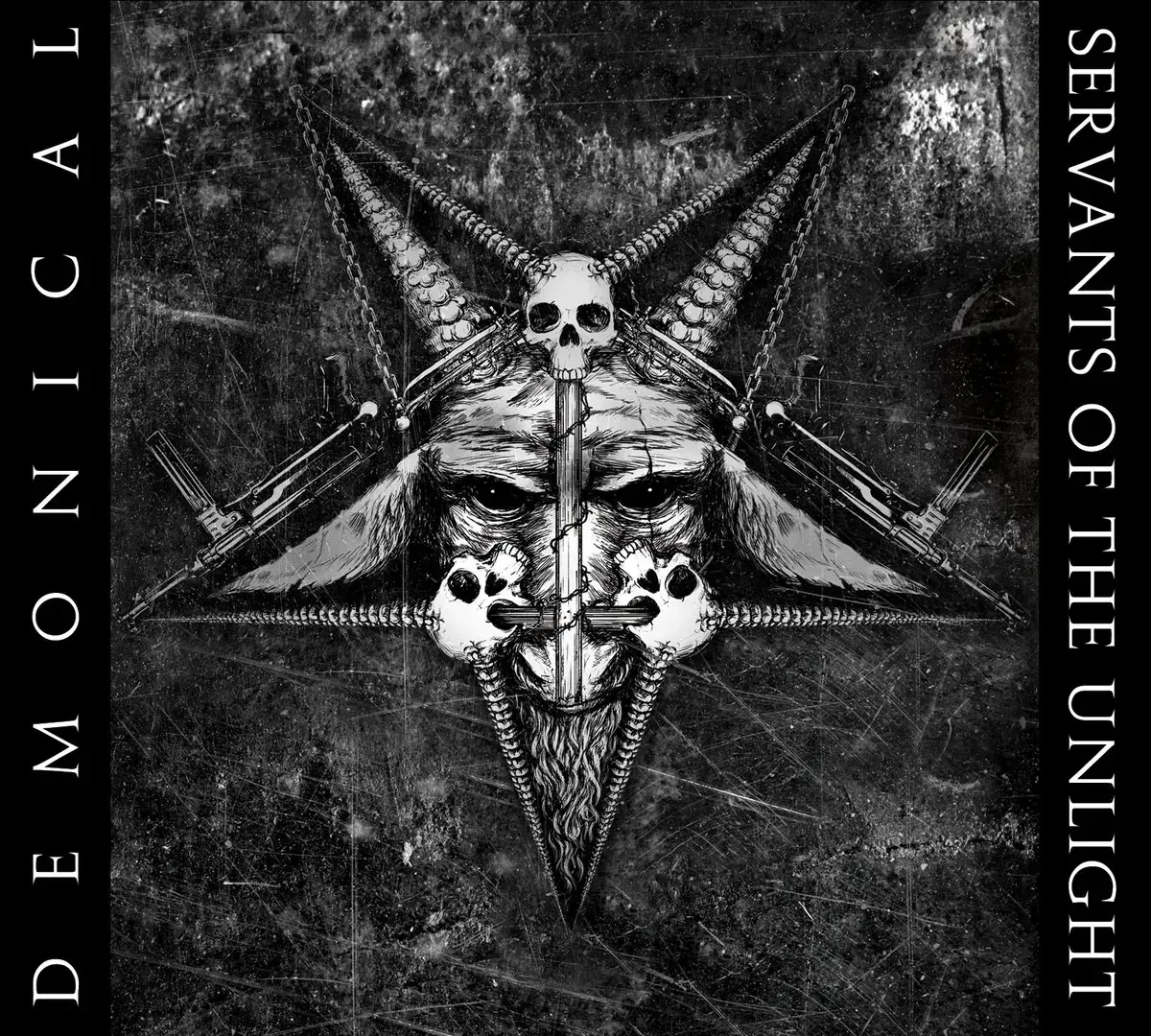 DEMONICAL · Servants Of The Unlight | WHITE/GREY/BLACK MARBLED LP (Death Metal Vinyl) · Picture 1