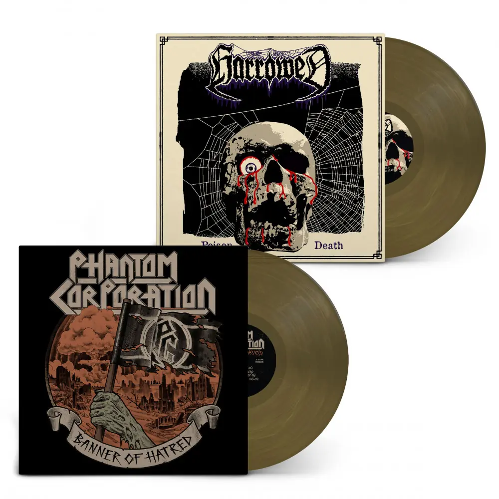 PHANTOM CORPORATION / HARROWED - Split · BEER/BLACK LP