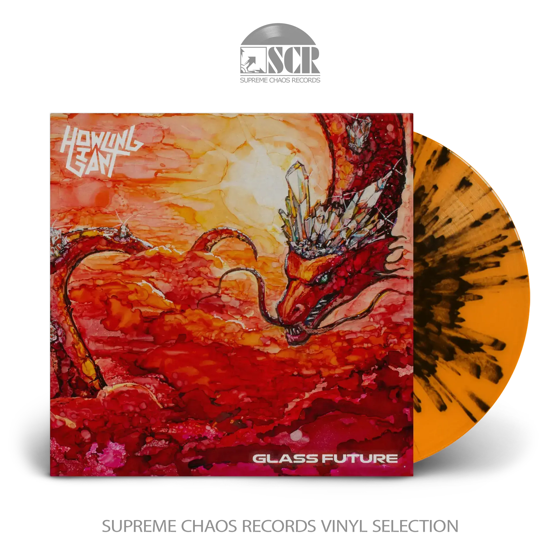 HOWLING GIANT · Glass Future | ORANGE/BLACK SPLATTER LP (Psychedelic Metal Vinyl)