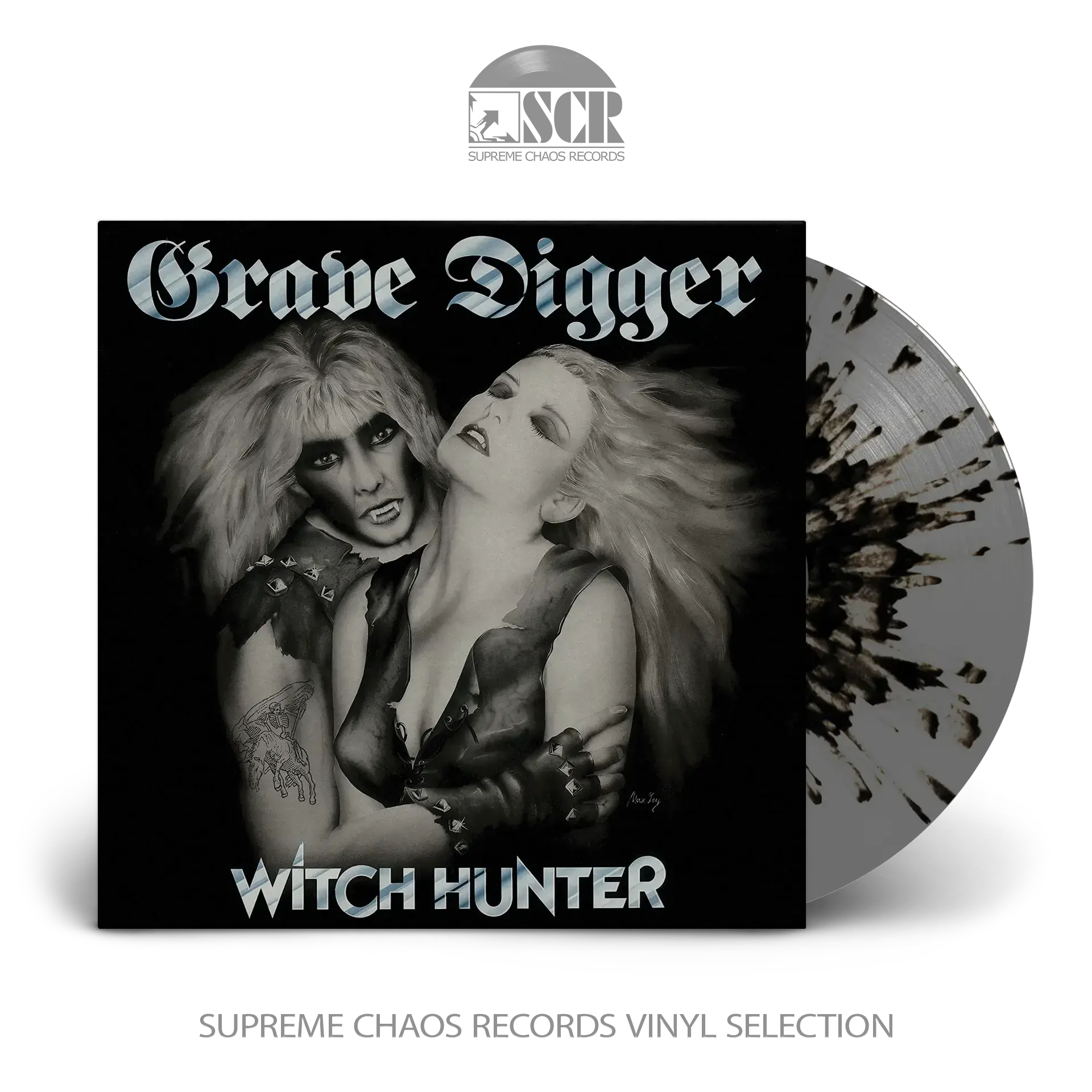 GRAVE DIGGER · Witch Hunter | GREY/BLACK SPLATTER LP (Heavy Metal Vinyl)