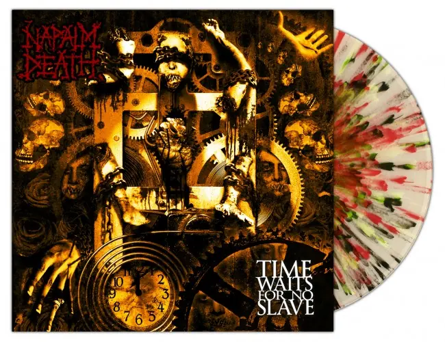 NAPALM DEATH · Time Waits For No Slave | CLEAR SPLATTER LP NAPALM DEATH · Time Waits For No Slave | CLEAR SPLATTER LP (Grindcore Vinyl)