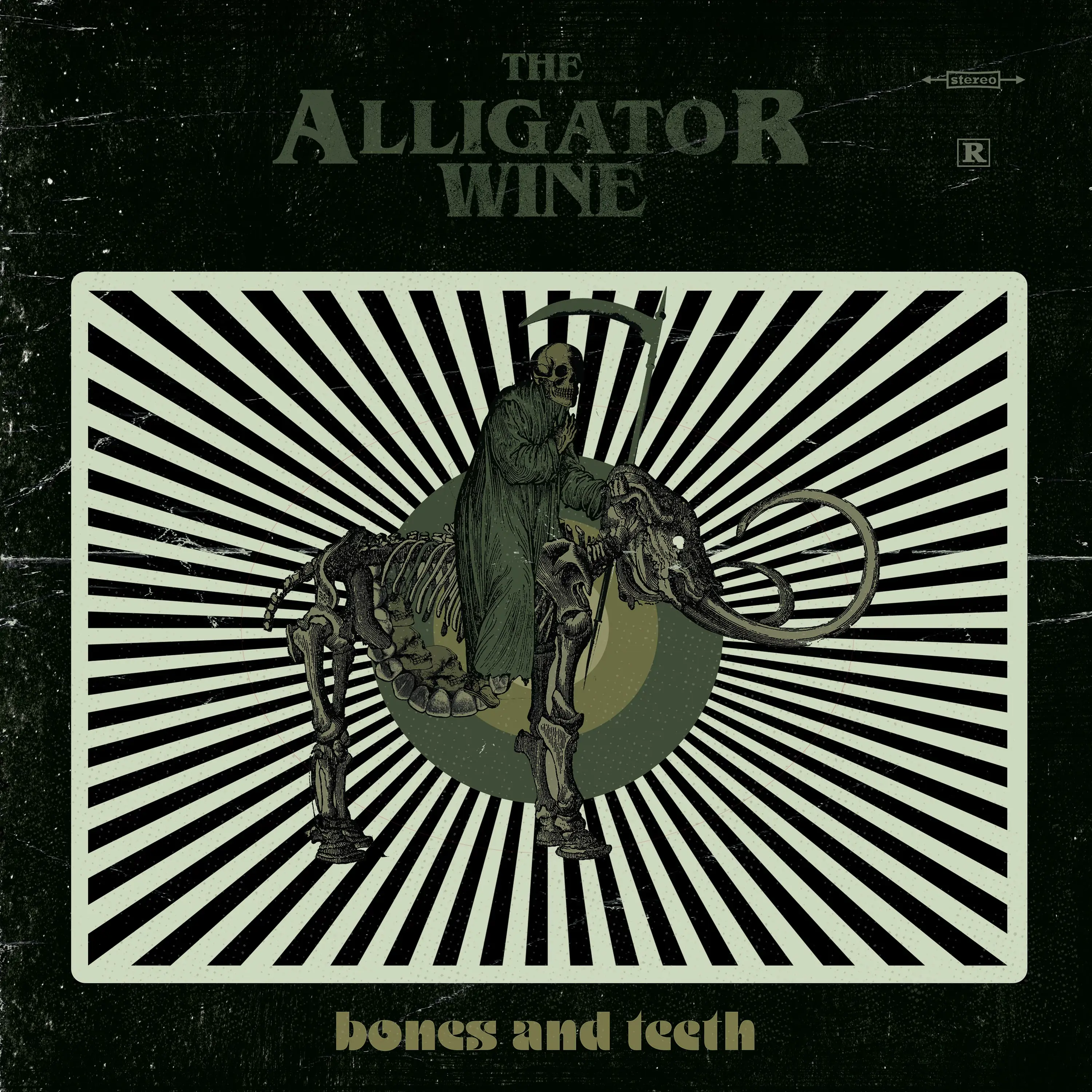 THE ALLIGATOR WINE - Bones And Teeth · MARBLED LP (Psychedelic Rock/Alternative Rock Vinyl) · Picture 1