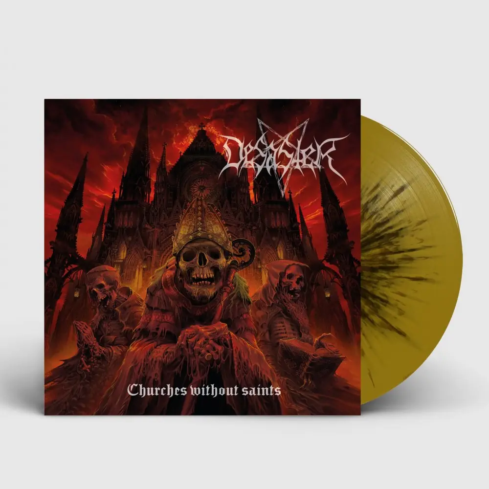 DESASTER · Churches Without Saints | GOLD/BLACK LP DESASTER · Churches Without Saints | GOLD/BLACK LP (Thrash Metal/Black Metal Vinyl)