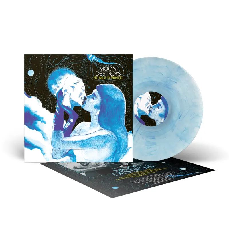 MOON DESTROYS - She Walks By Moonlight · CLEAR/BLUE LP MOON DESTROYS - She Walks By Moonlight · CLEAR/BLUE LP (Post Rock/Doom Rock/Shoegaze Vinyl)