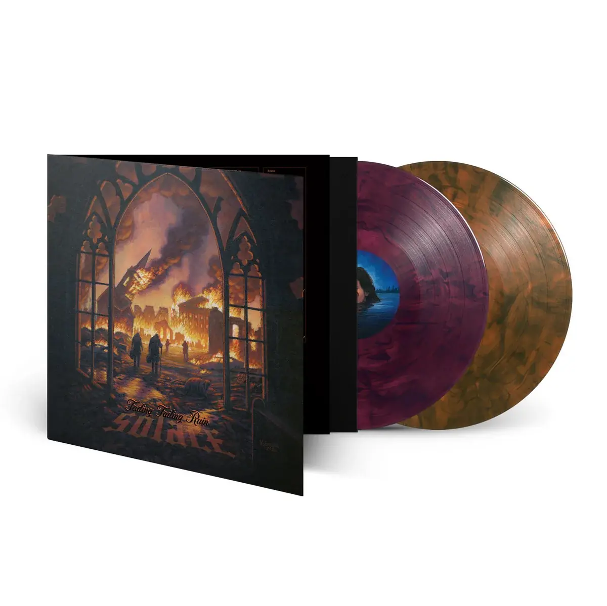SOLACE · Fading Failing Ruin | VIOLET/ORANGE MARBLED 2LP (Doom Metal Vinyl) · Picture 2