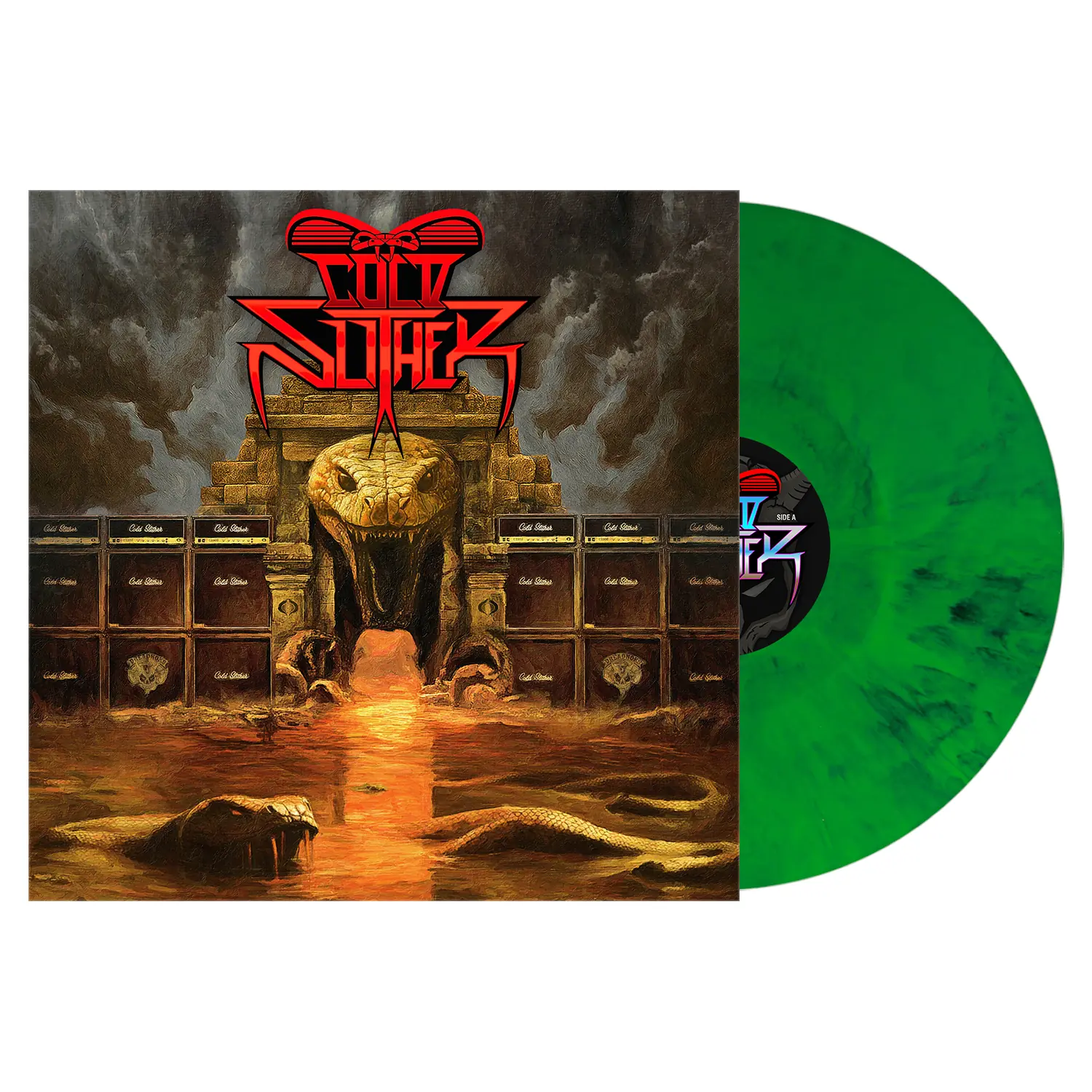 COLD SLITHER - Cold Slither · SWAMP GREEN MARBLED LP (Heavy Metal Vinyl) · Picture 2