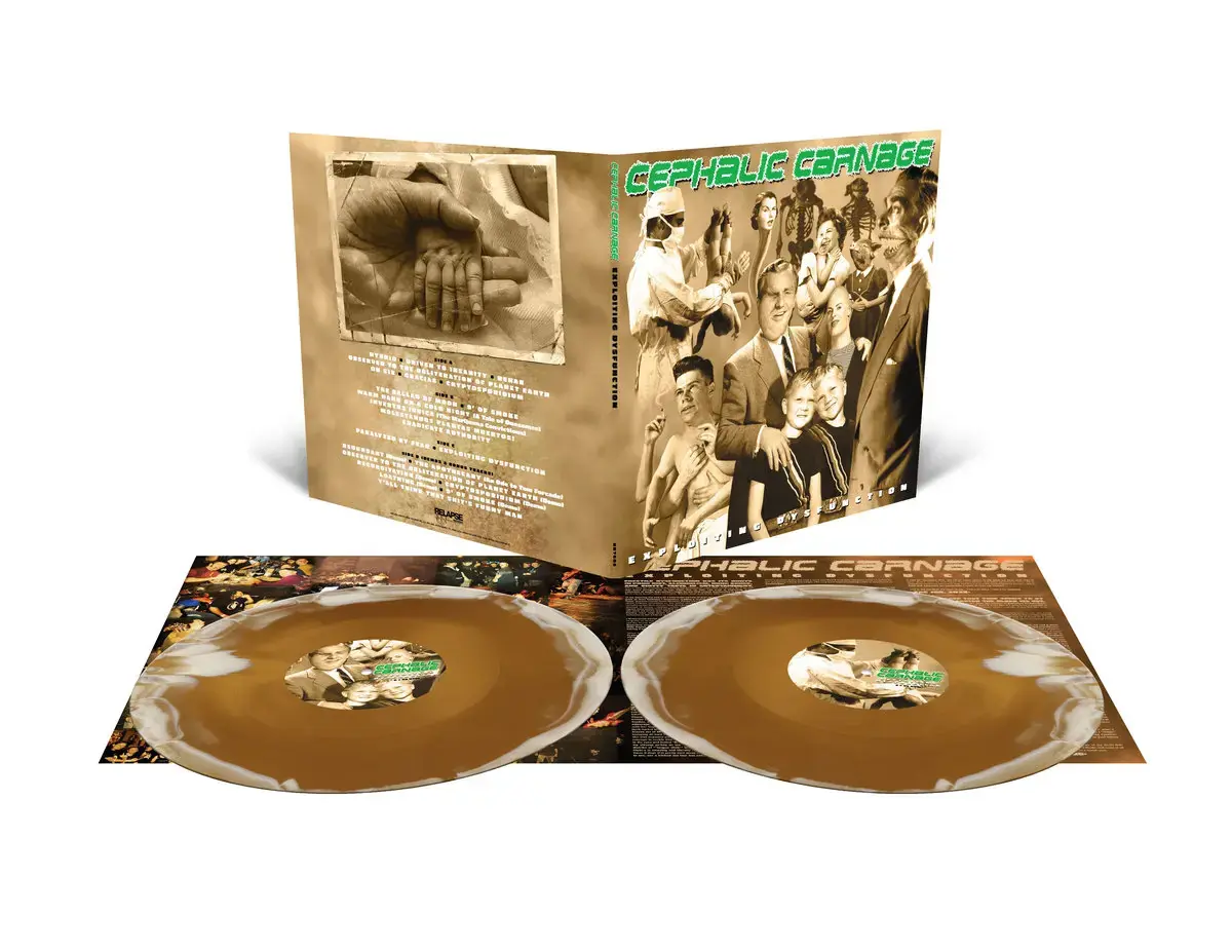 CEPHALIC CARNAGE - Exploiting Dysfunction (25th Anniversary) · GOLD/WHITE 2LP (Death Metal Vinyl) · Picture 2