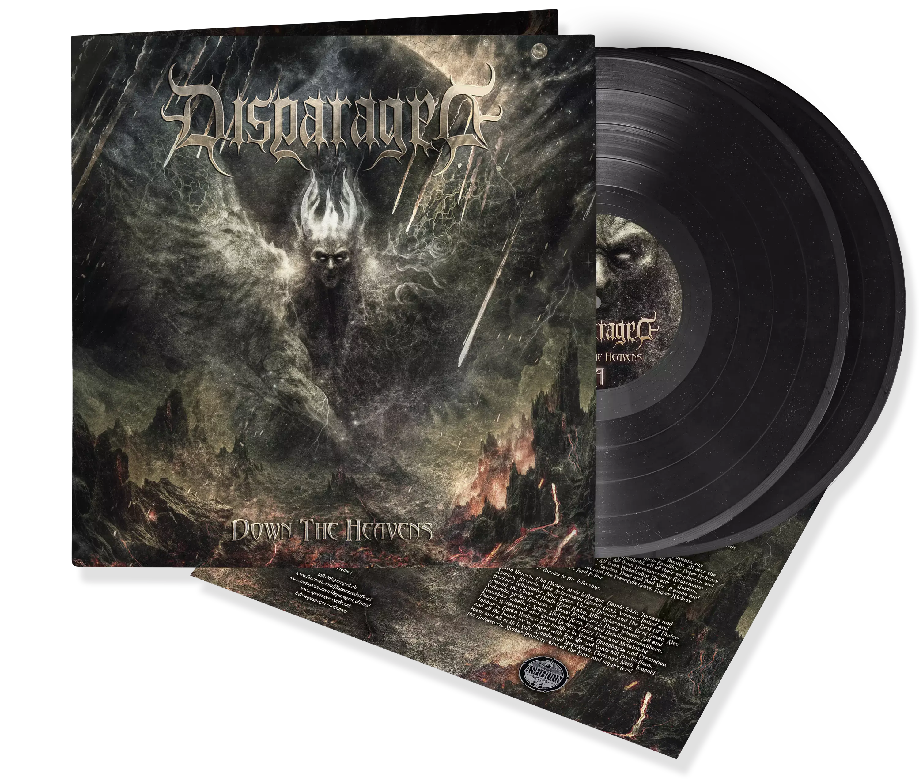 DISPARAGED - Down The Heavens · BLACK LP