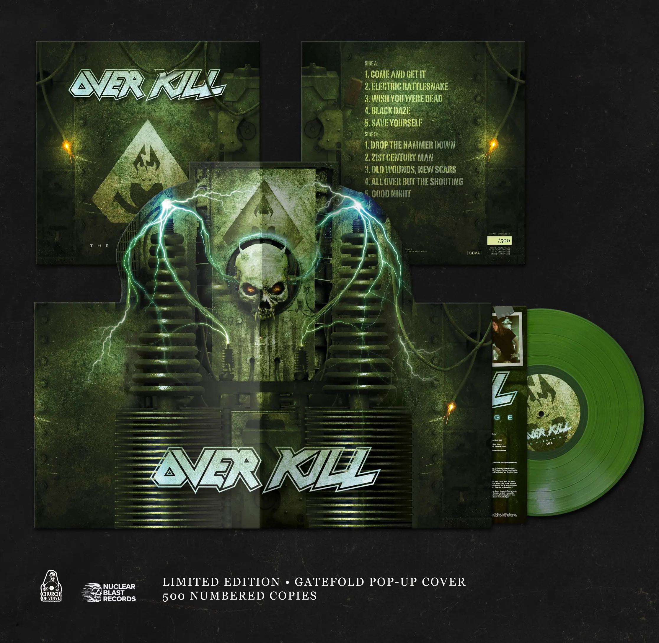 OVERKILL - The Electric Age (Pop-Up) · GREEN LP