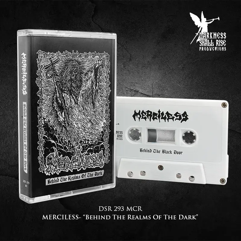 MERCILESS - Behind The Realms Of The Dark · WHITE TAPE MERCILESS - Behind The Realms Of The Dark · WHITE TAPE (Death Metal Tapes)